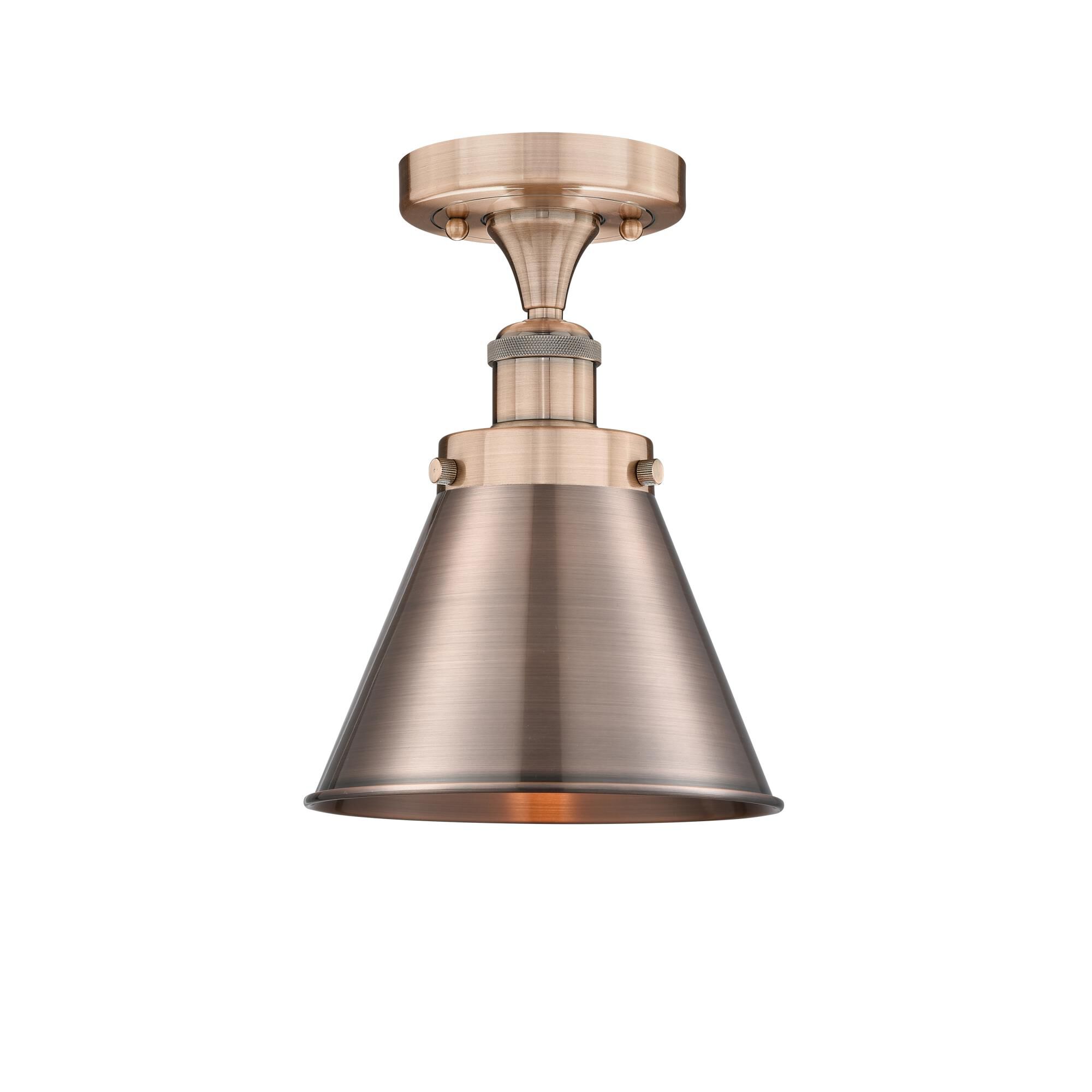Shown in Antique Copper finish and Antique Copper shade