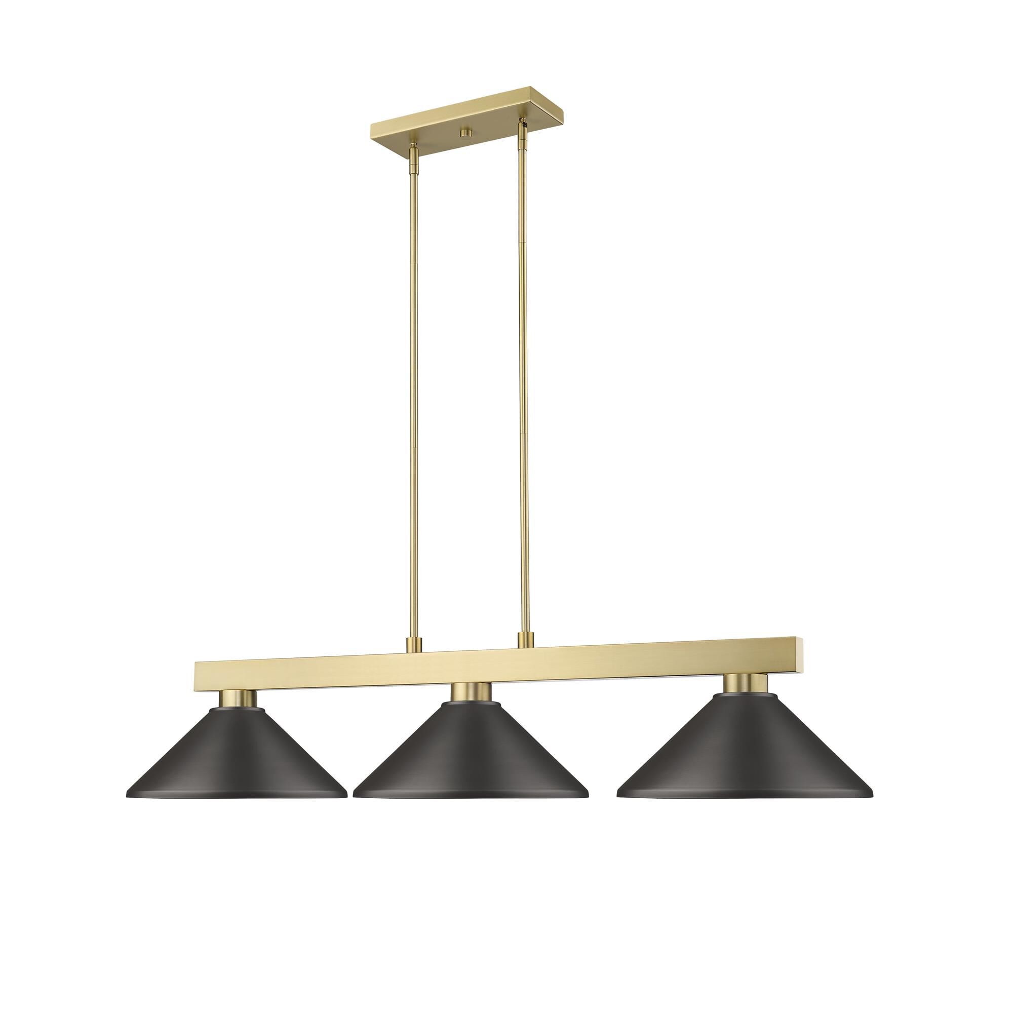 Shown in Modern Gold finish and Bronze glass and Bronze shade