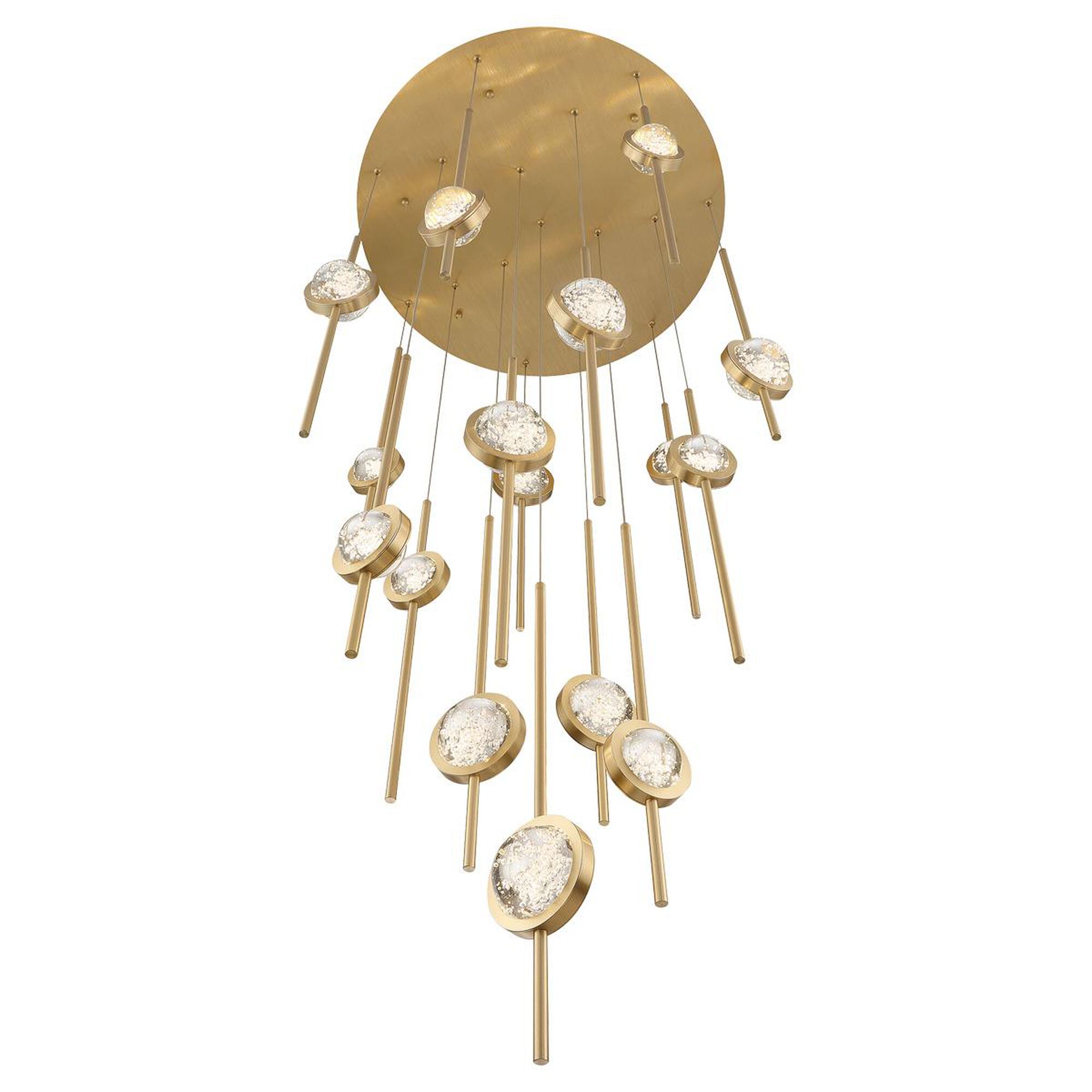 Shown in Black Anodized Aluminum finish and Clear Seeded Orb glass and Aluminum Rods shade