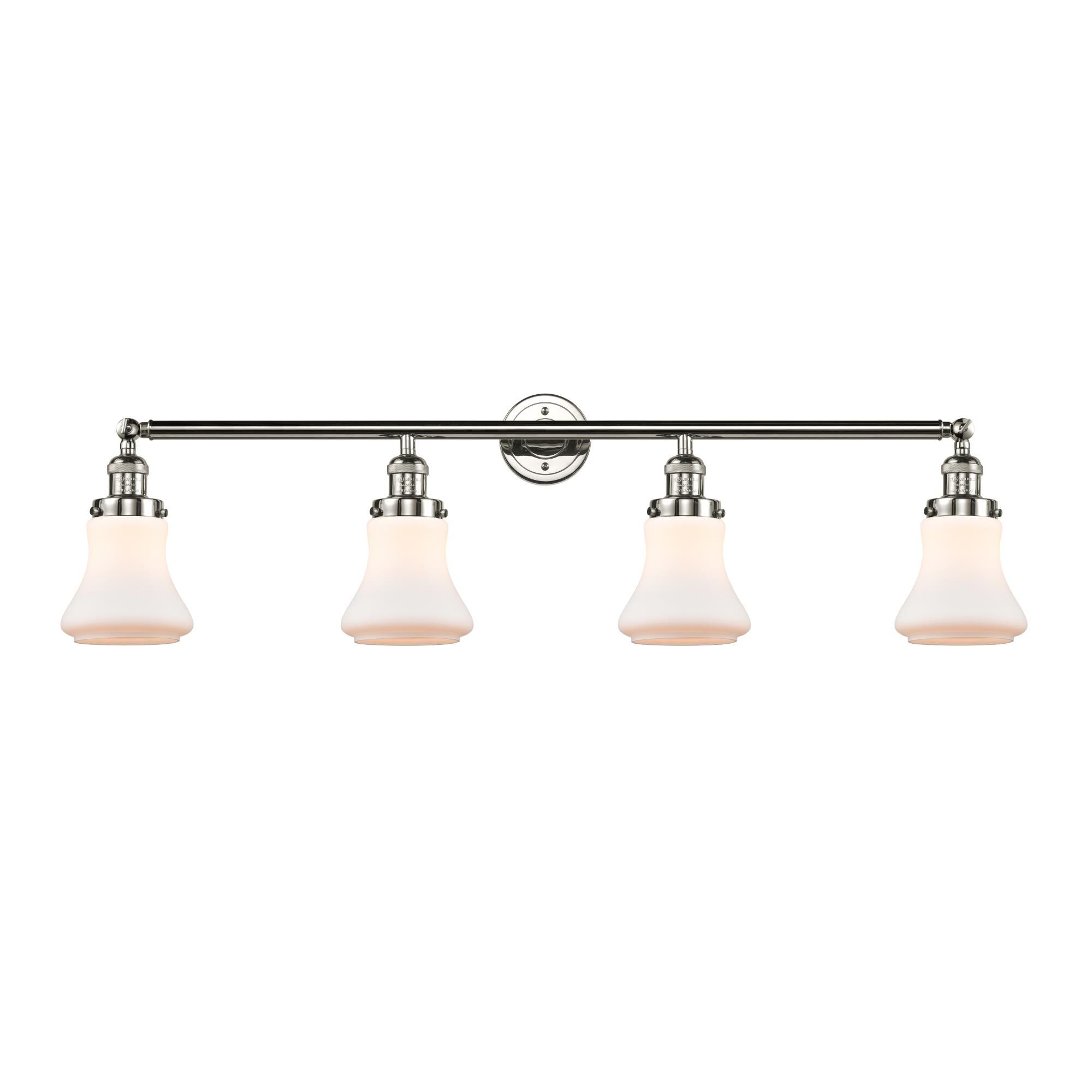 Shown in Polished Nickel finish and Matte White Bellmont glass