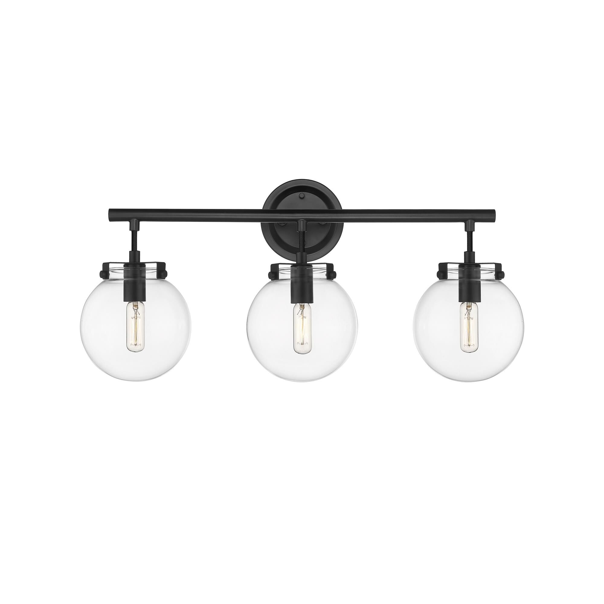 Shown in Matte Black, Clear finish and Clear glass and Clear Glass shade