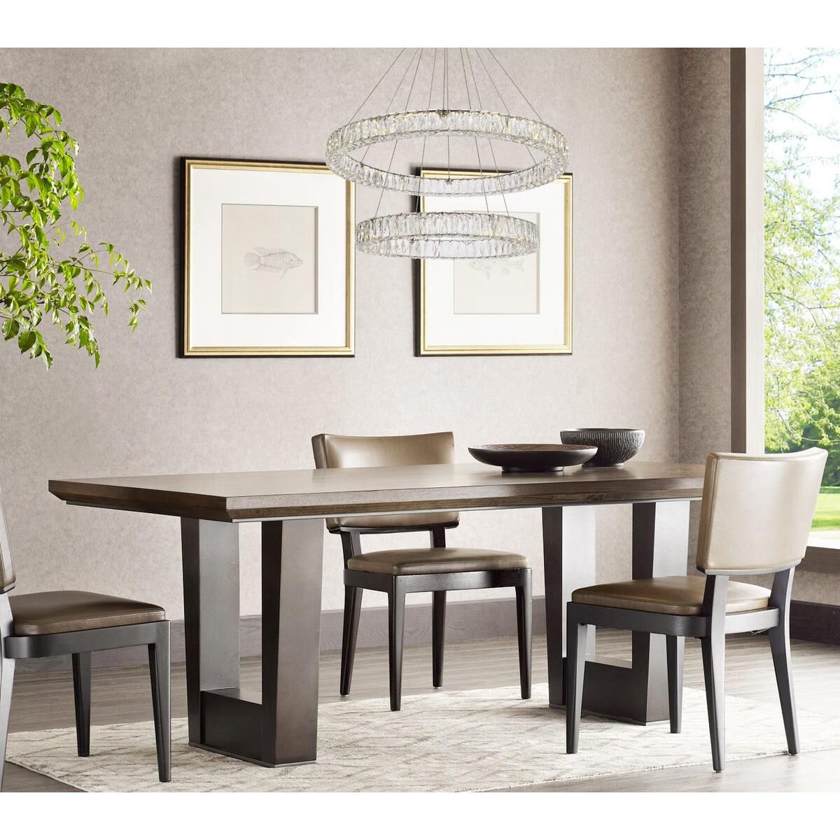 Monroe 36 Inch 2 Light LED Chandelier by Elegant Lighting