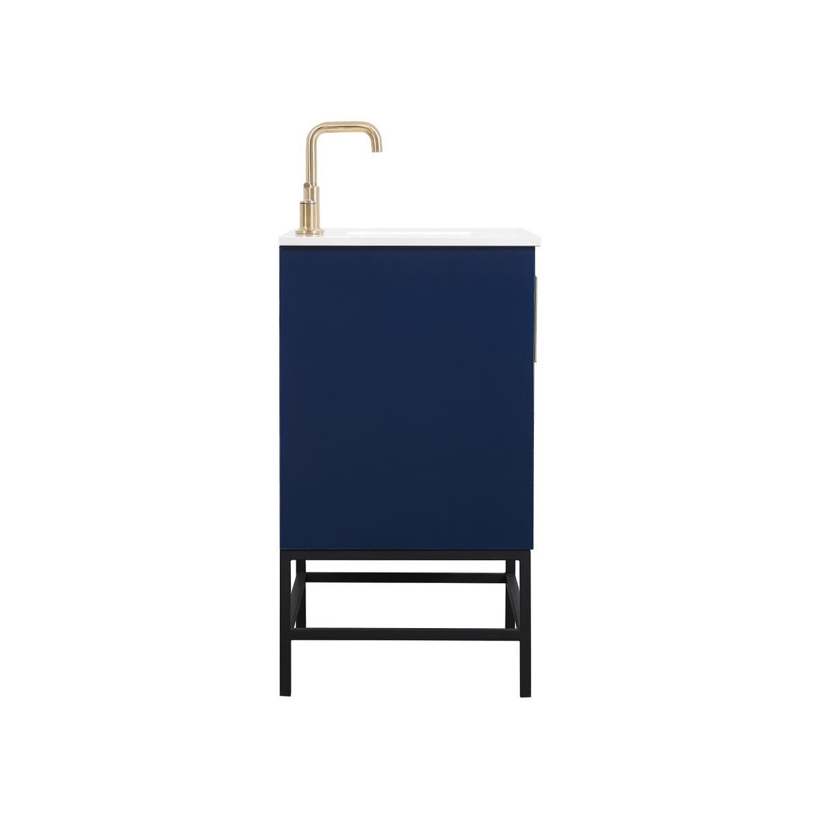 Shown in Blue finish and Without Backsplash accent