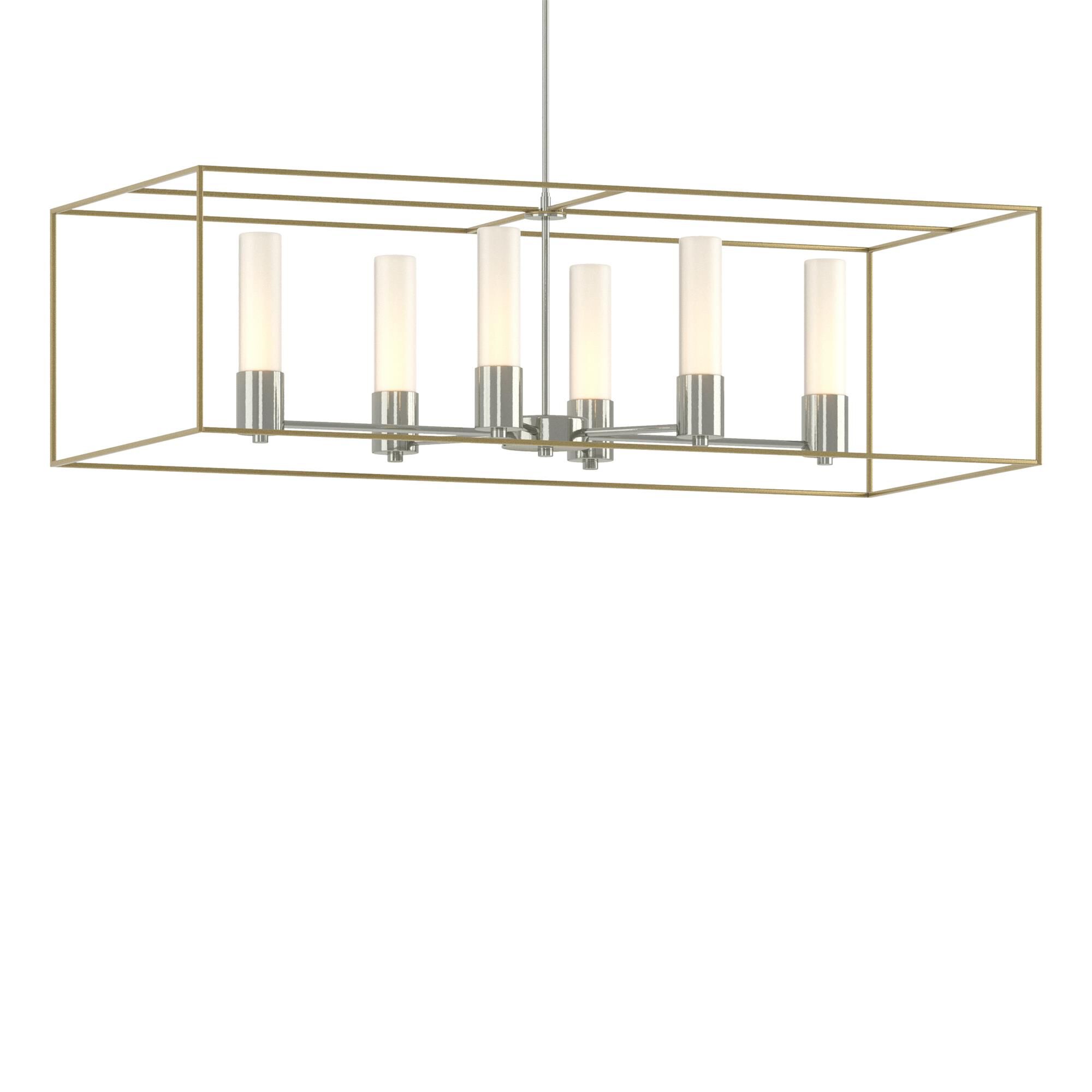 Shown in Sterling finish and Opal glass and Modern Brass accent