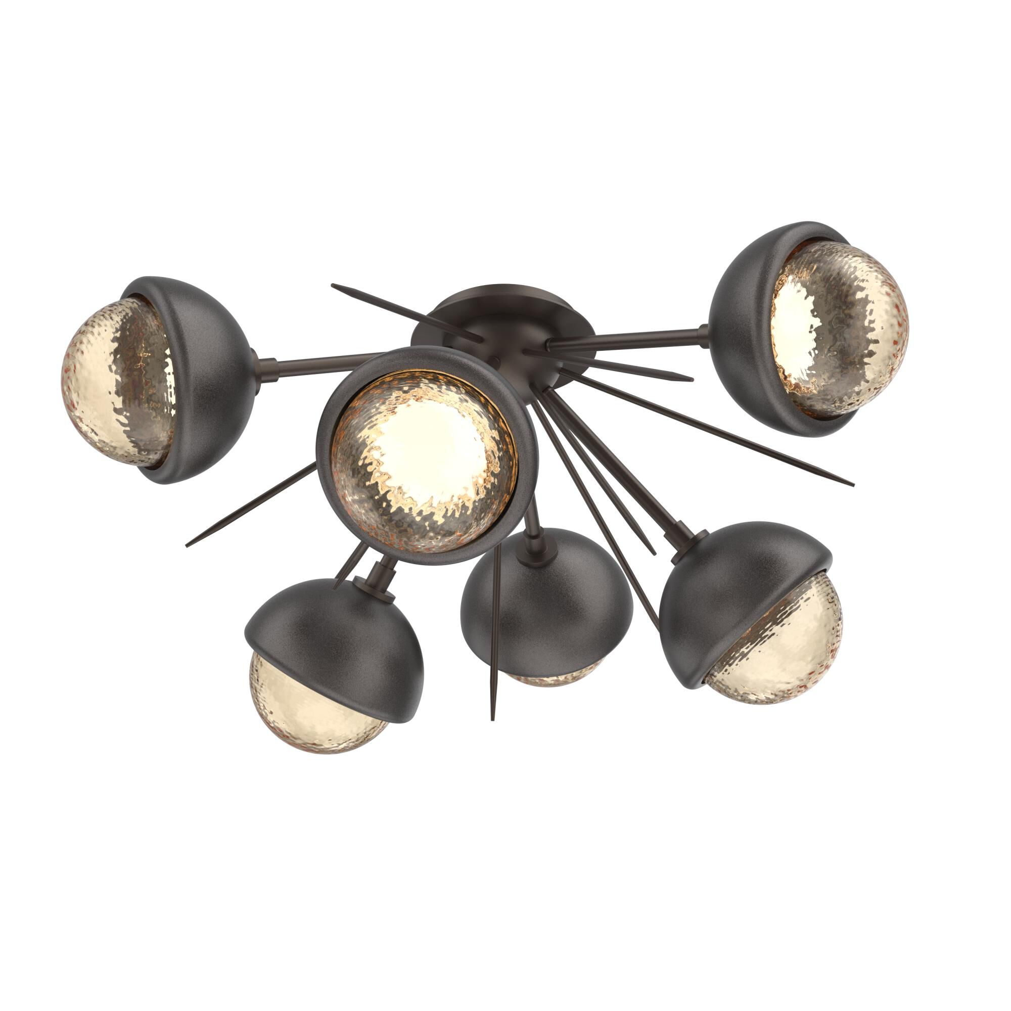 Shown in Flat Bronze finish and Amber glass and Graphite accent
