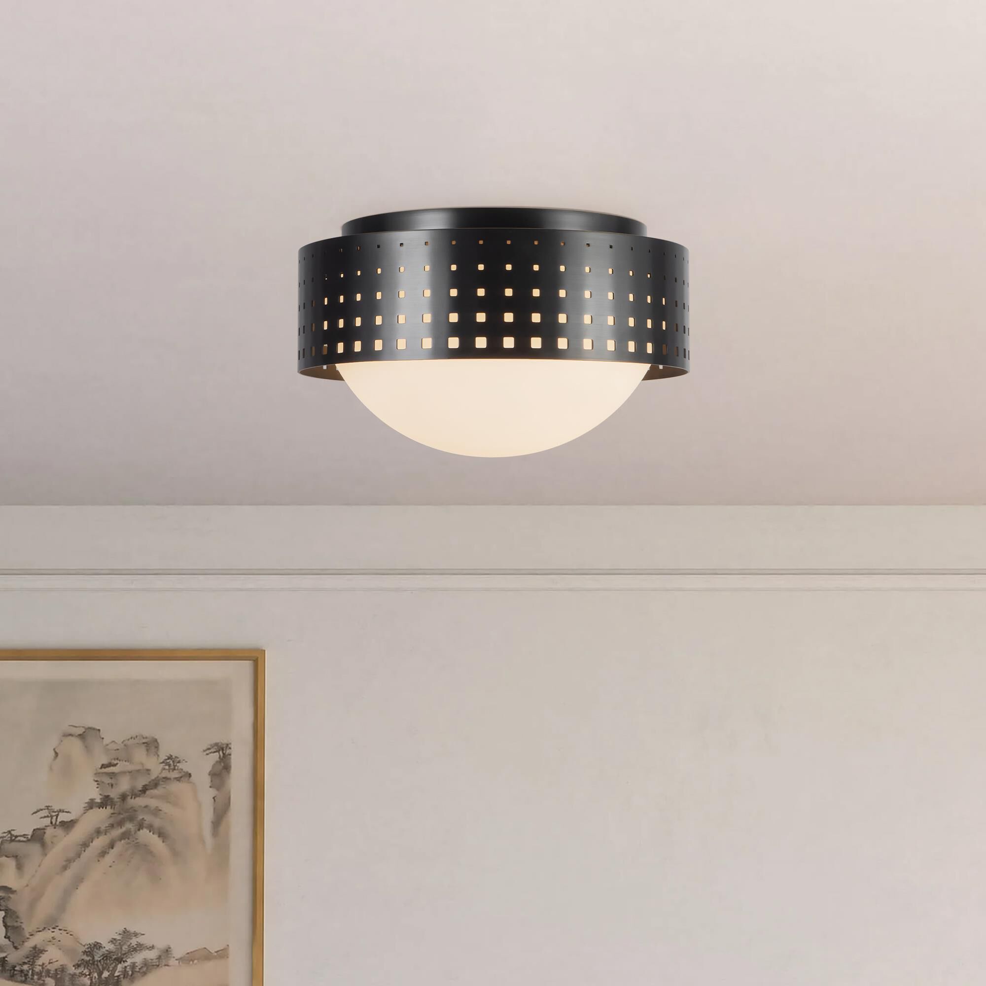 Shown in Urban Bronze finish and Clear Exterior Opal Interior glass