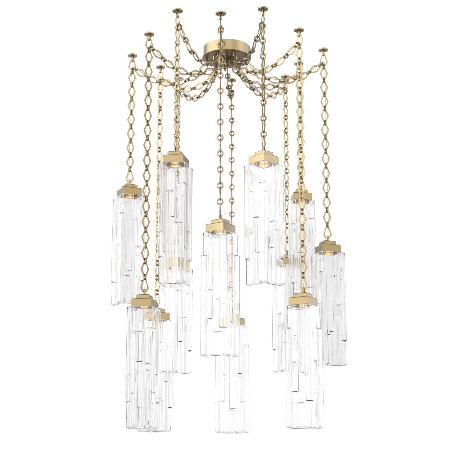 Shown in Gilded Brass finish and Clear glass