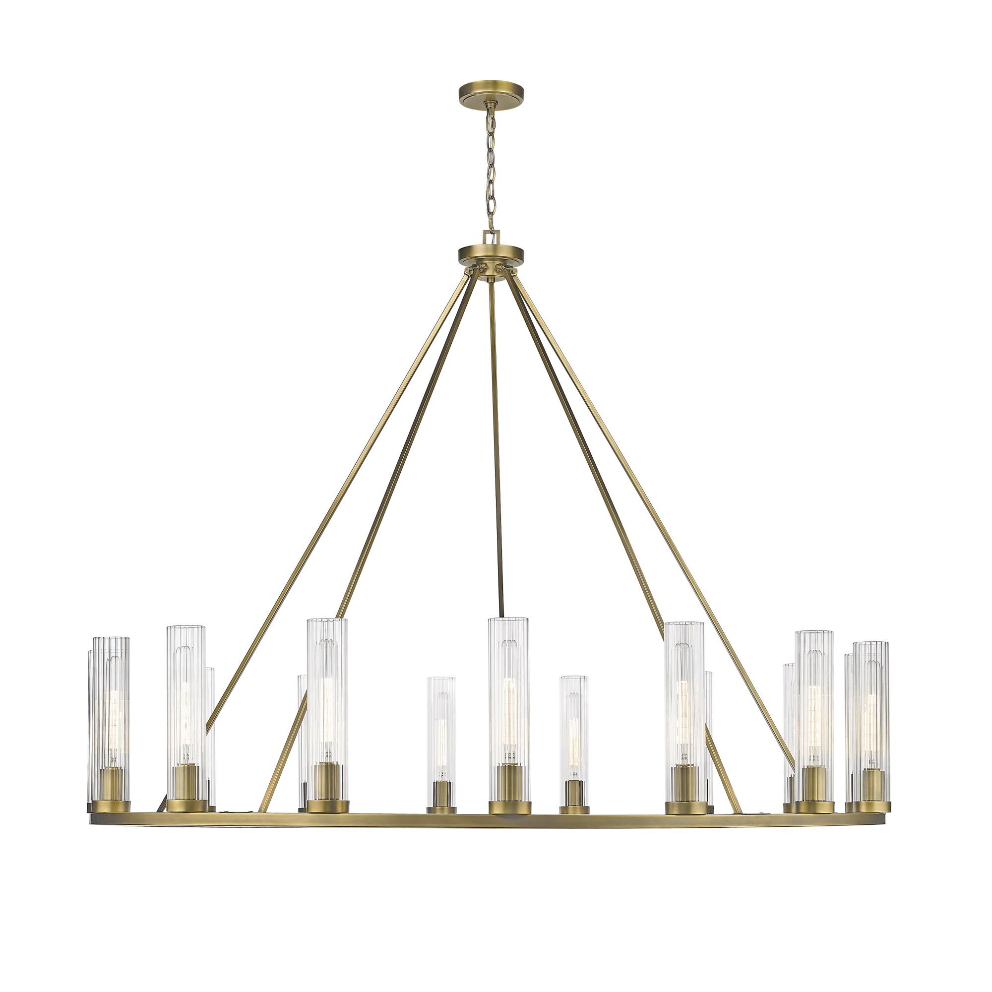 Shown in Rubbed Brass finish and Glass shade