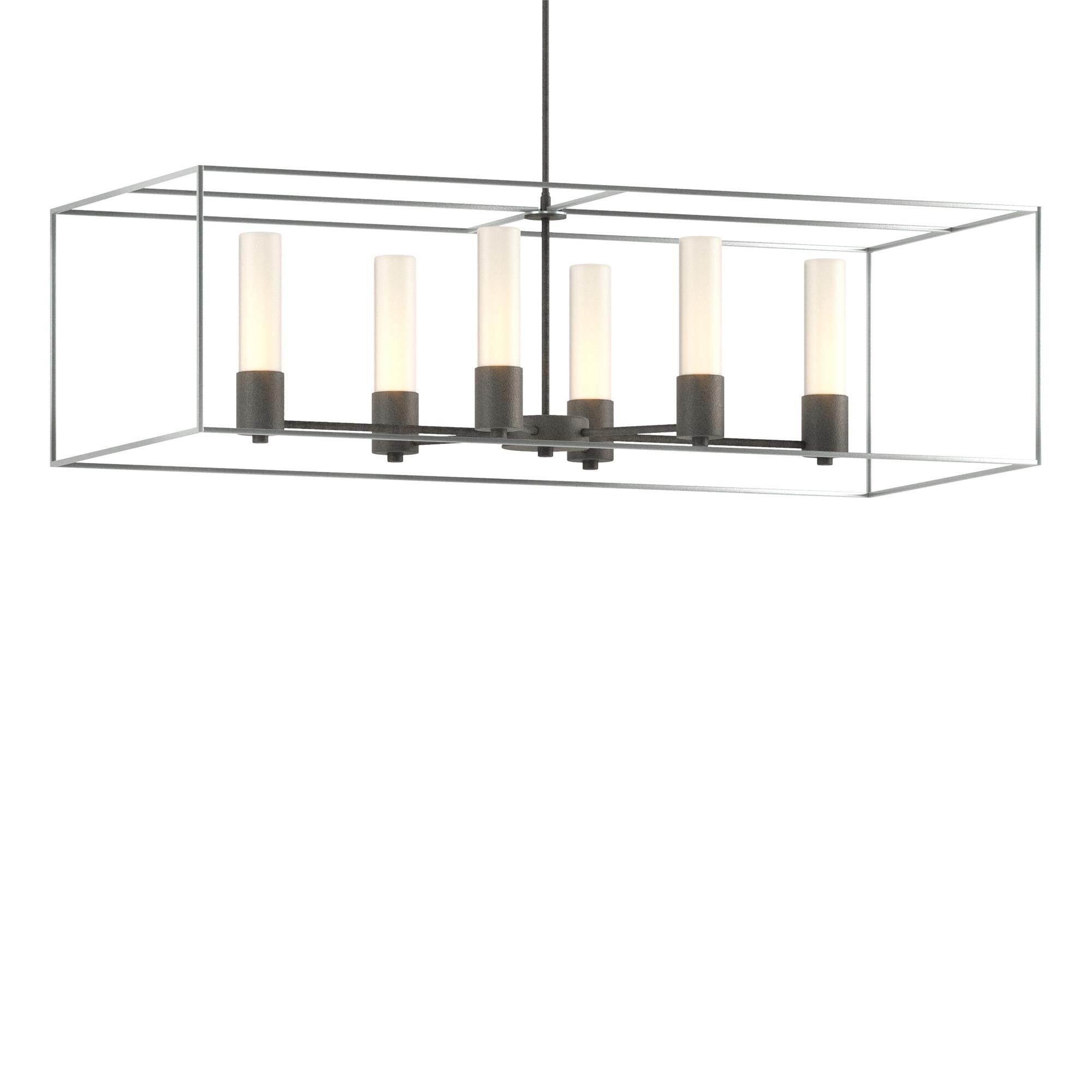 Shown in Natural Iron finish and Opal glass and Vintage Platinum accent