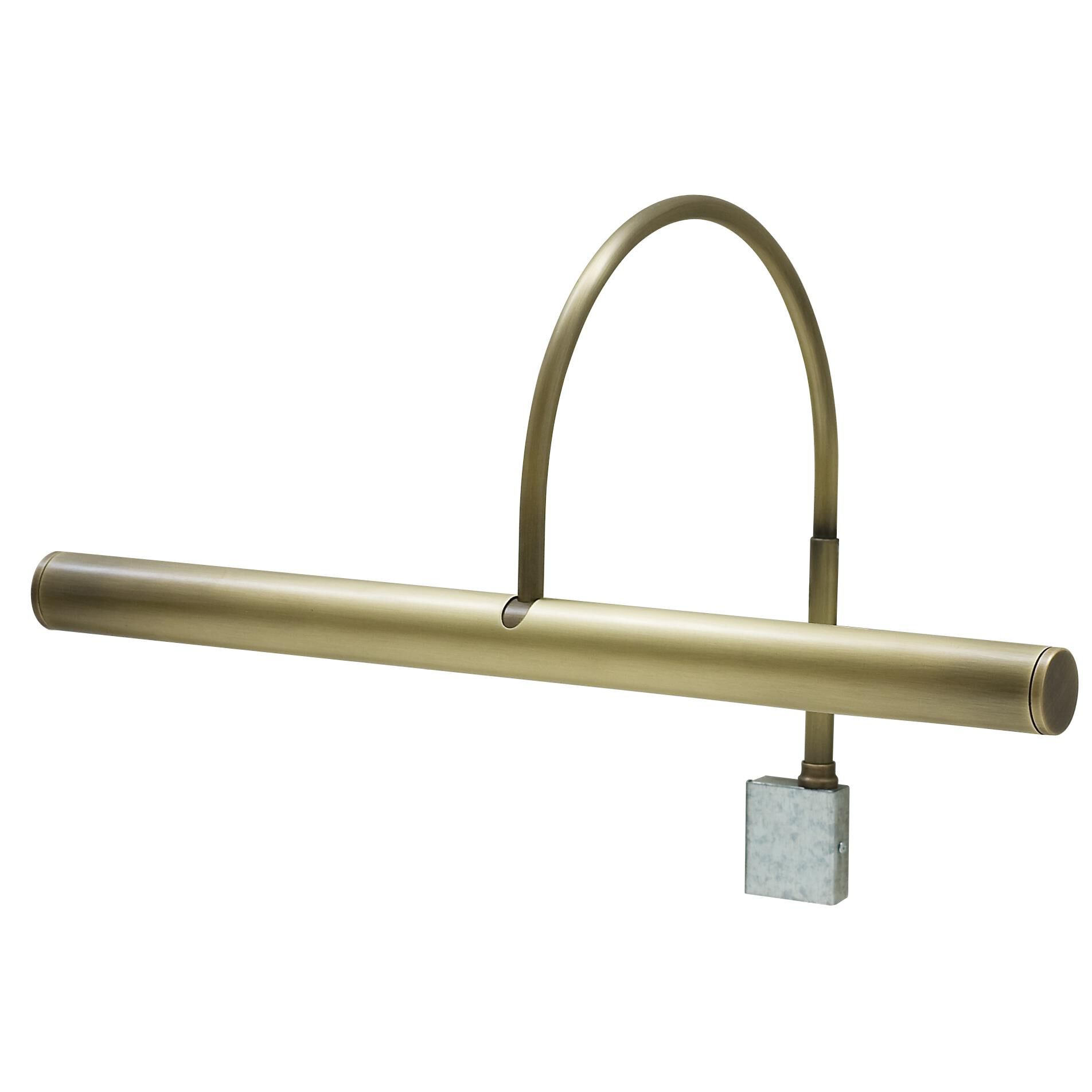Shown in Antique Brass finish and Metal shade