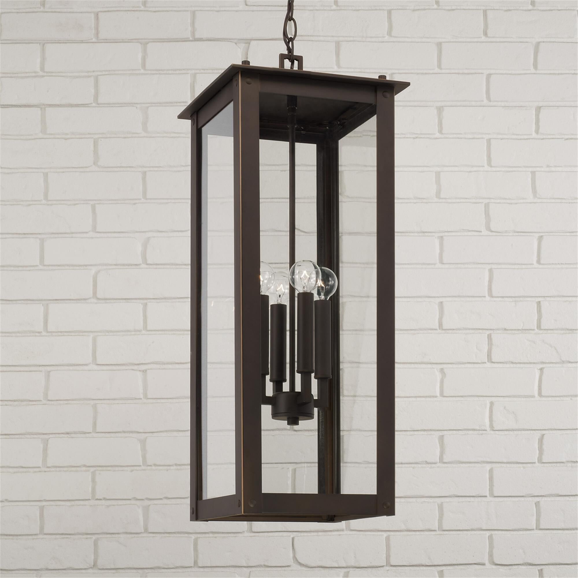 Shown in Oiled Bronze finish and Clear glass