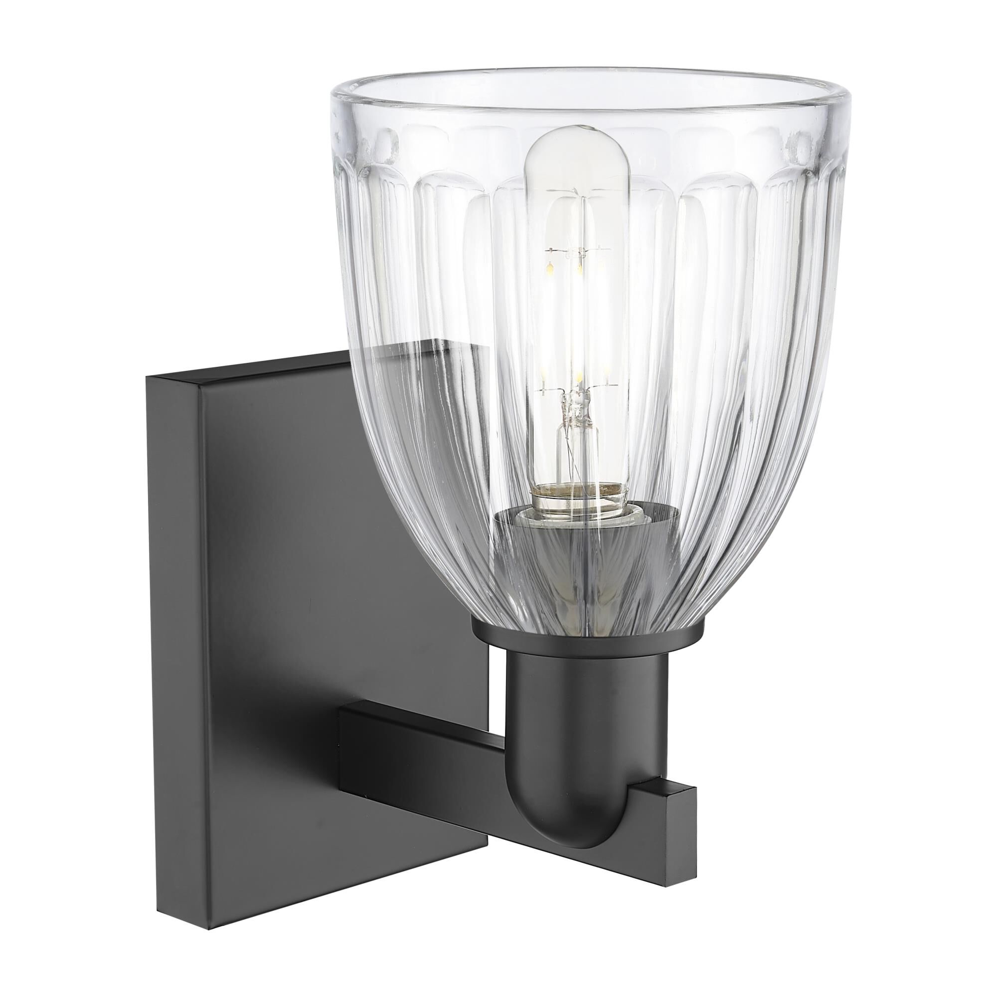 Shown in Matte Black finish and Clear glass