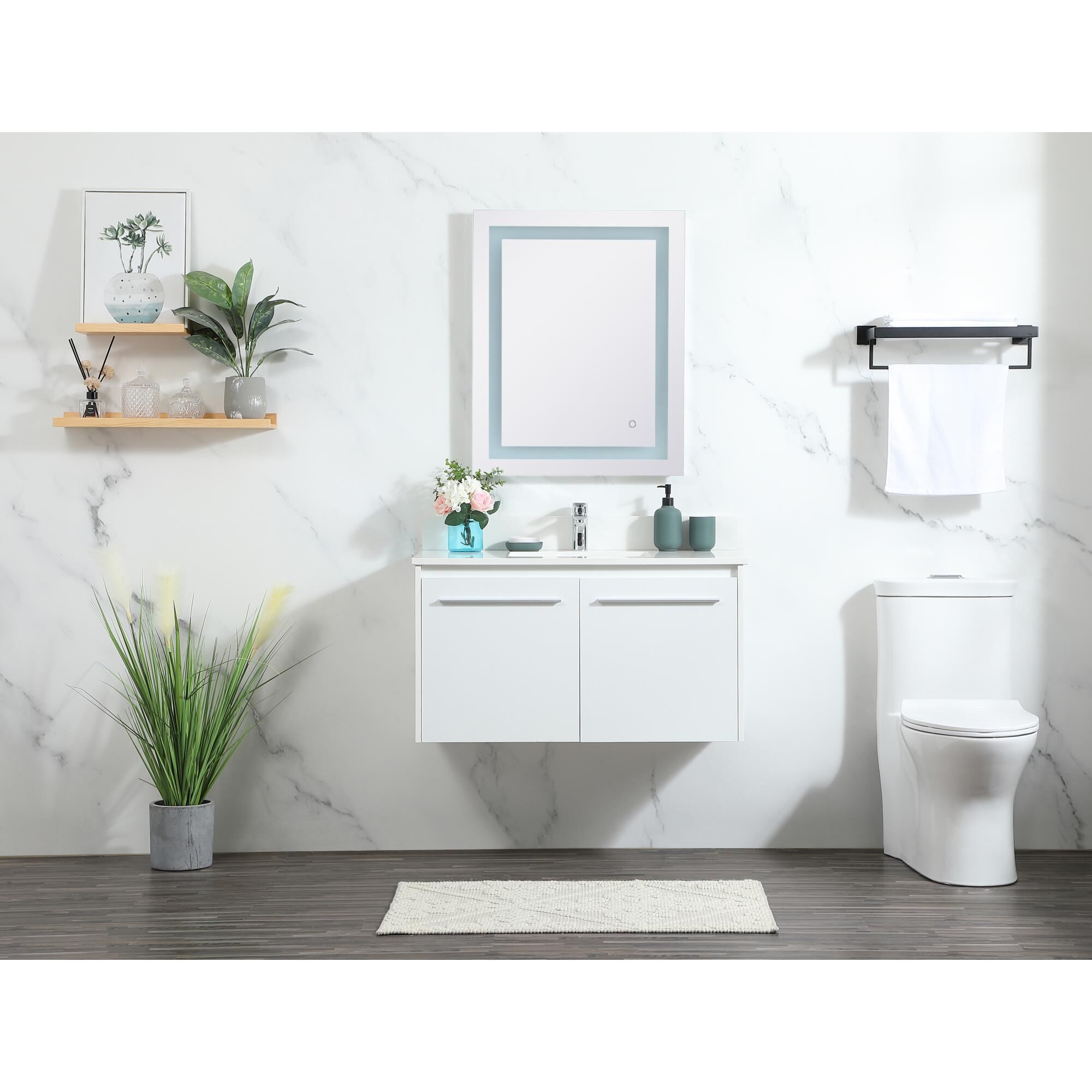 Shown in White finish