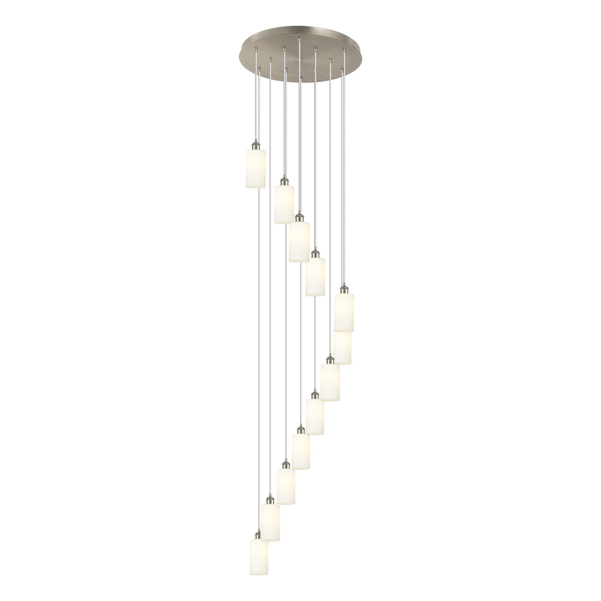 Shown in Satin Nickel finish and White shade