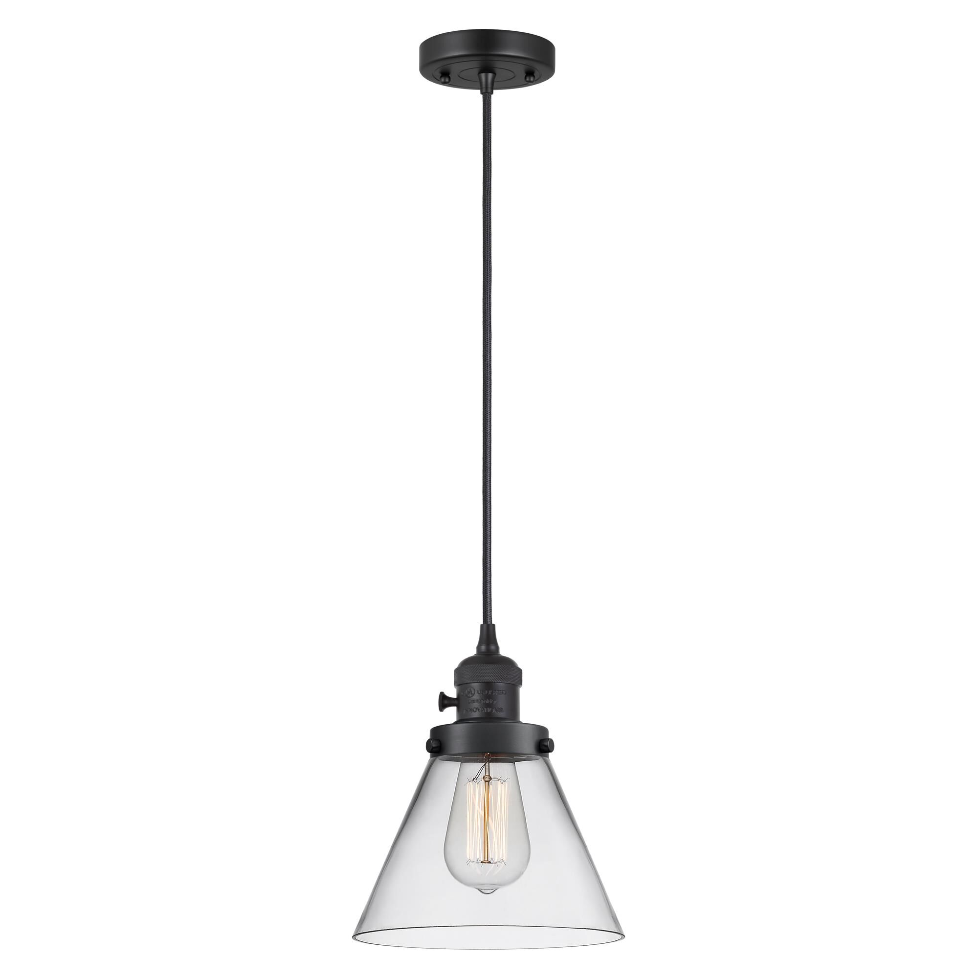 Shown in Matte Black finish and Clear glass