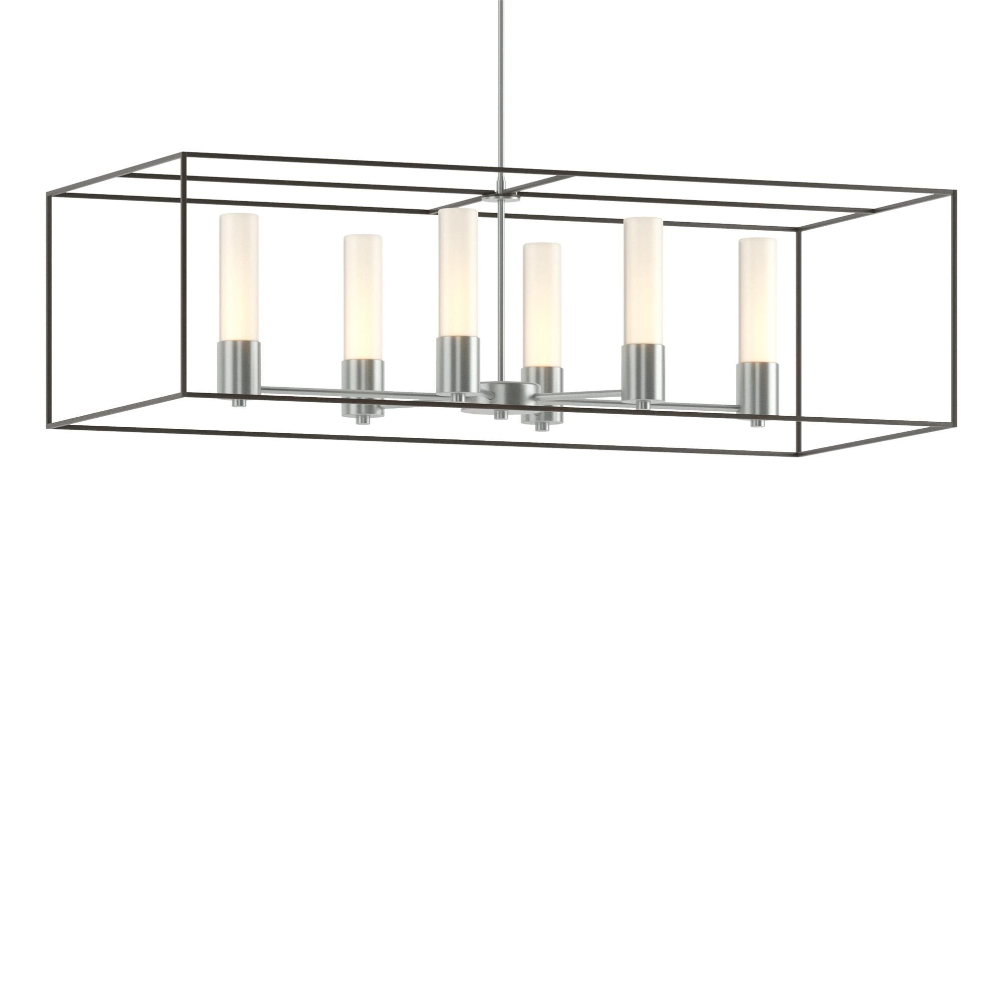 Shown in Vintage Platinum finish and Opal glass and Dark Smoke accent