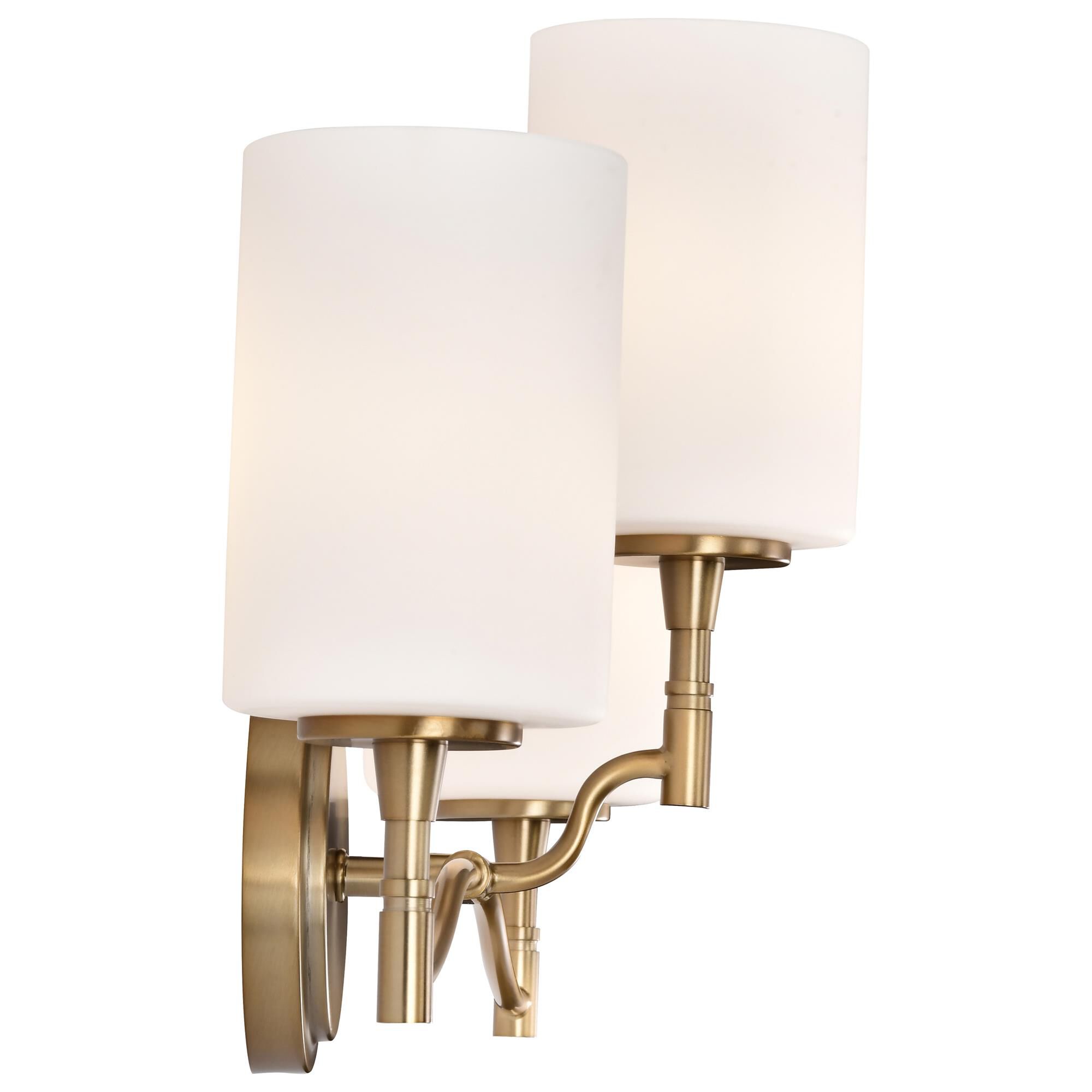 Shown in Burnished Brass finish and White Opal glass