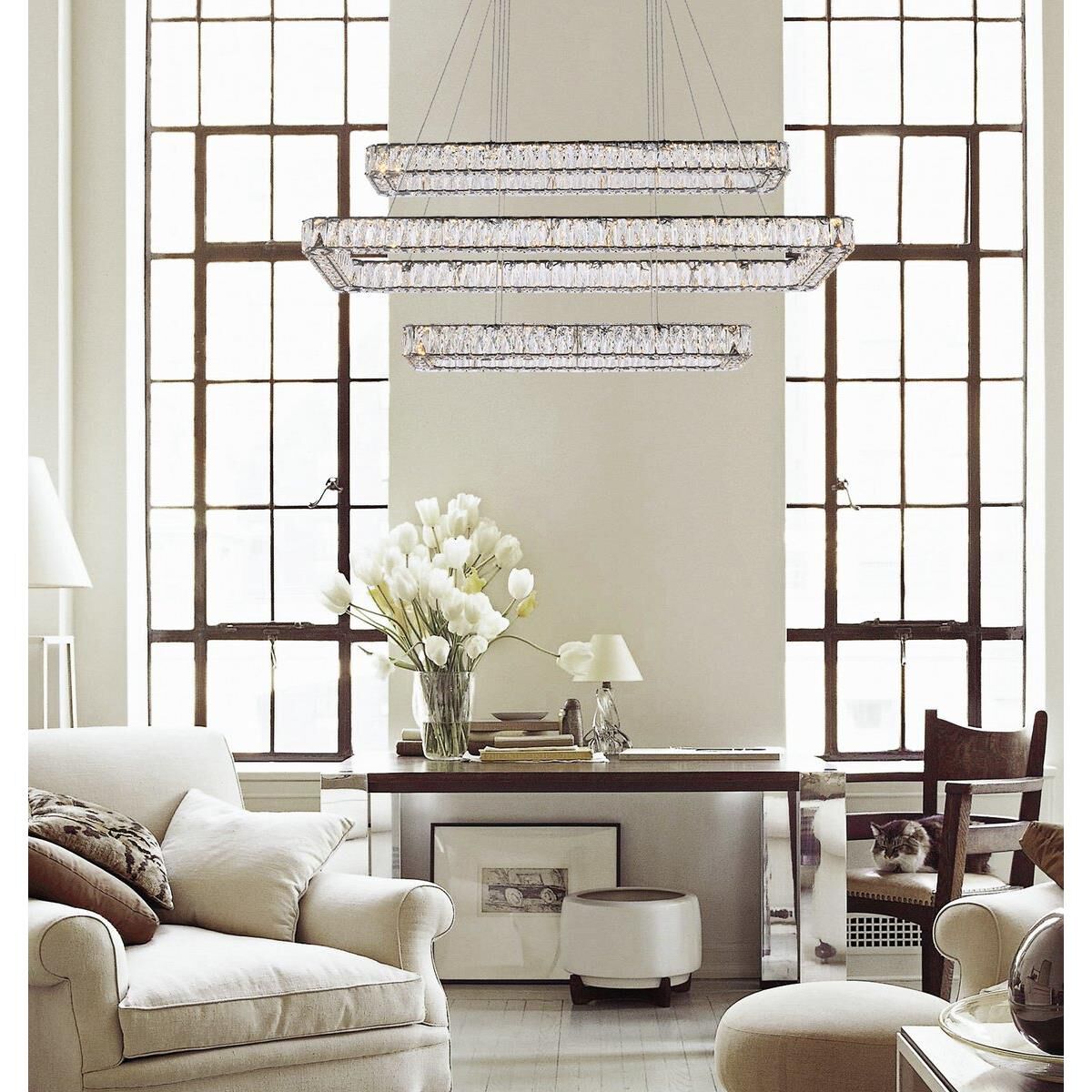 Monroe Linear Suspension Light by Elegant Lighting