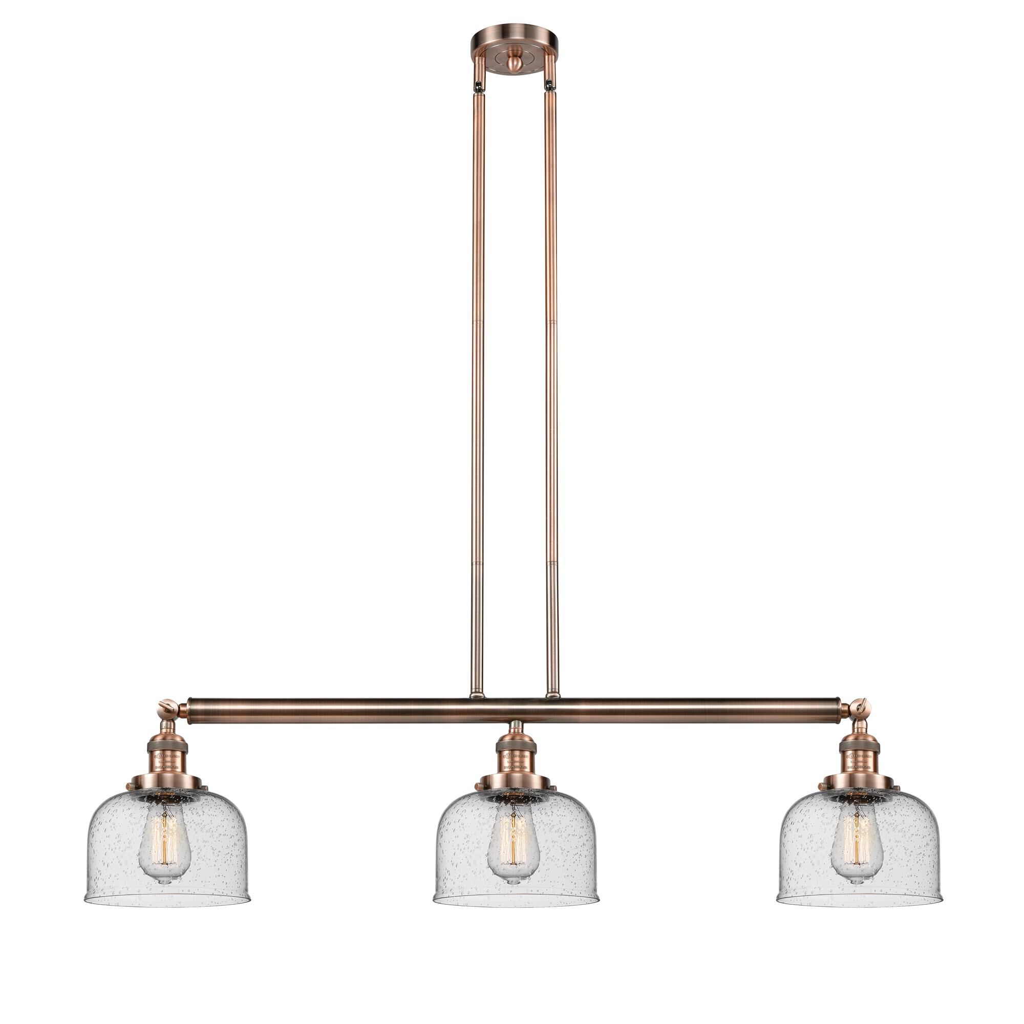 Bruno Marashlian Large Bell 36 Inch 3 Light Linear Suspension Light by Innovations Lighting