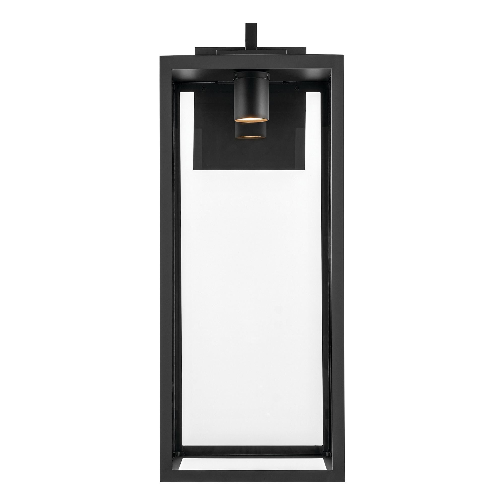 Shown in Textured Black finish and Clear glass and Metal shade