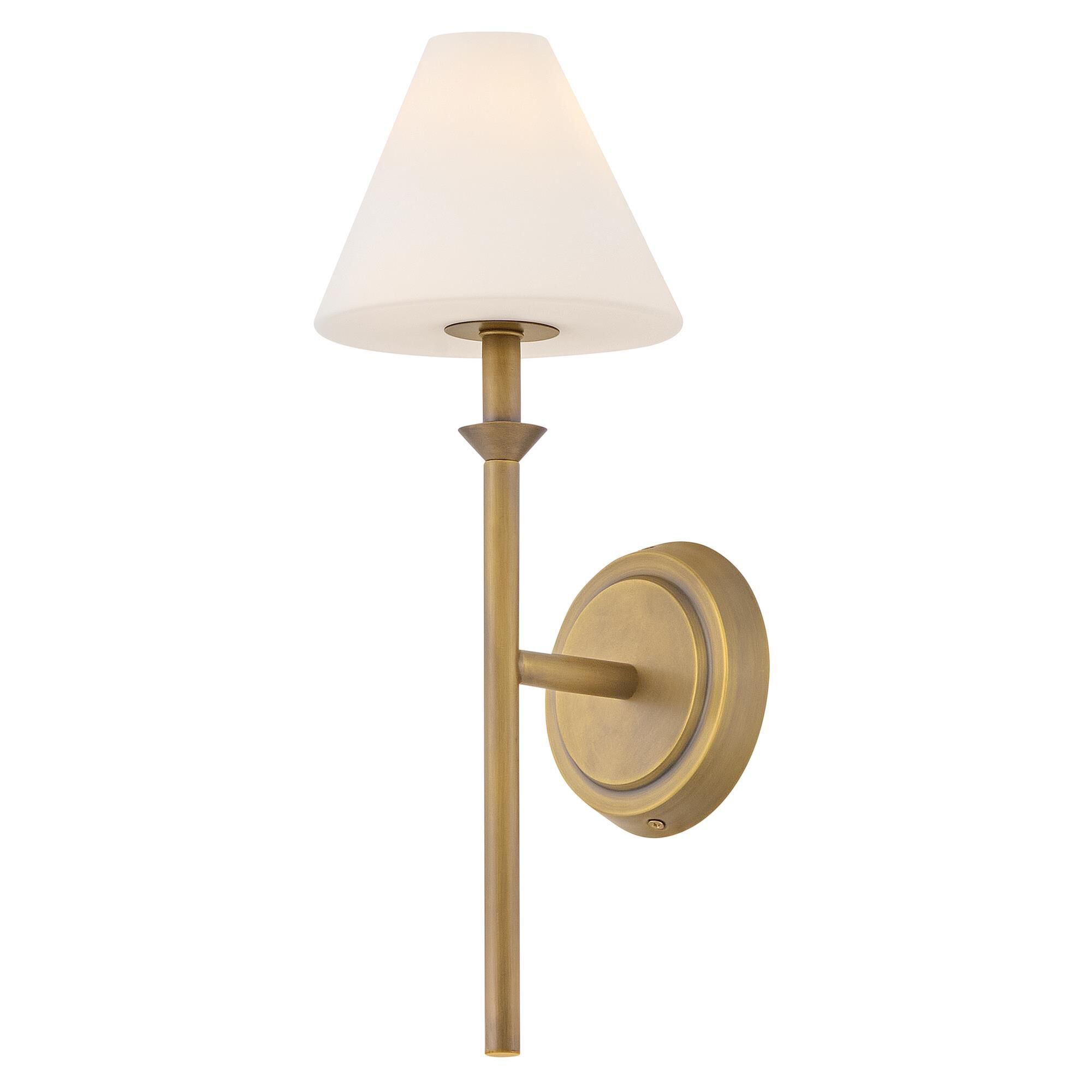 Shown in Heritage Brass finish and Etched Opal glass