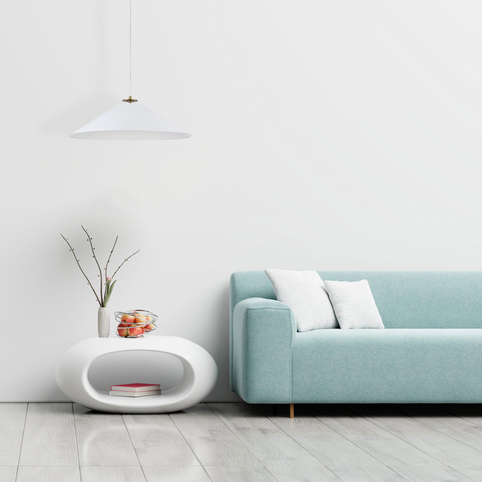 Shown in Aged Brass and Matte White finish