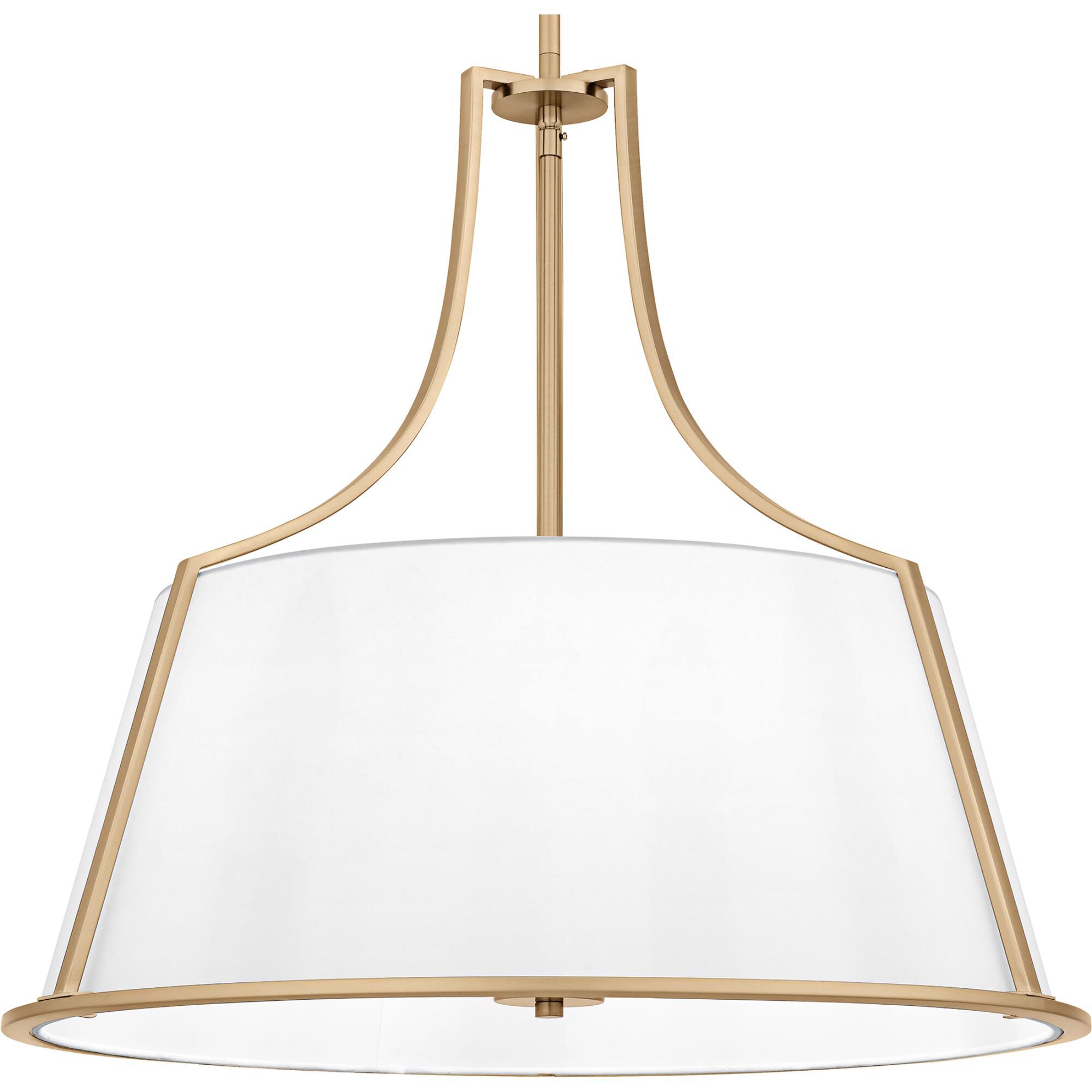 Shown in Bronze Gold finish and White Fabric shade
