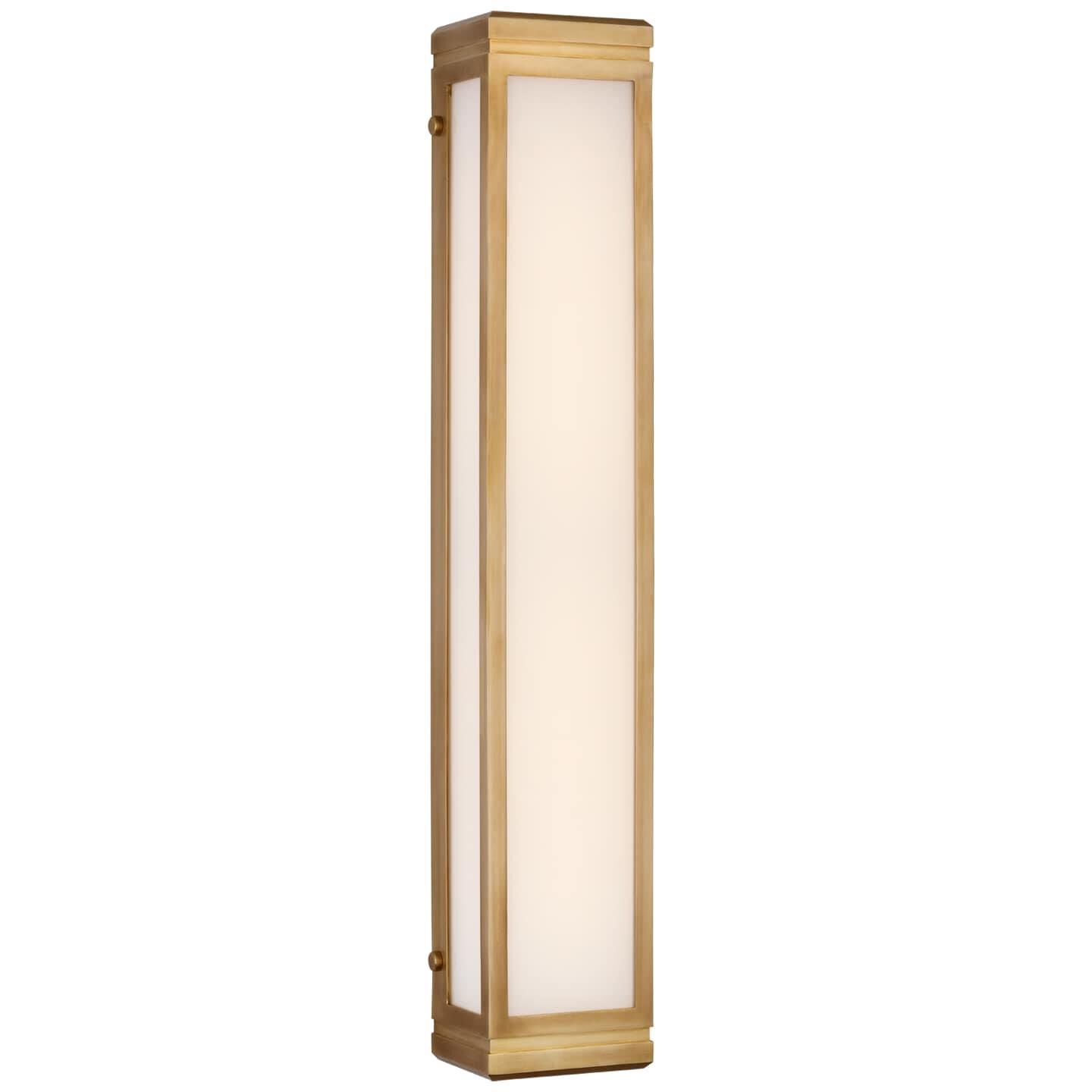 Shown in Natural Brass finish and White glass