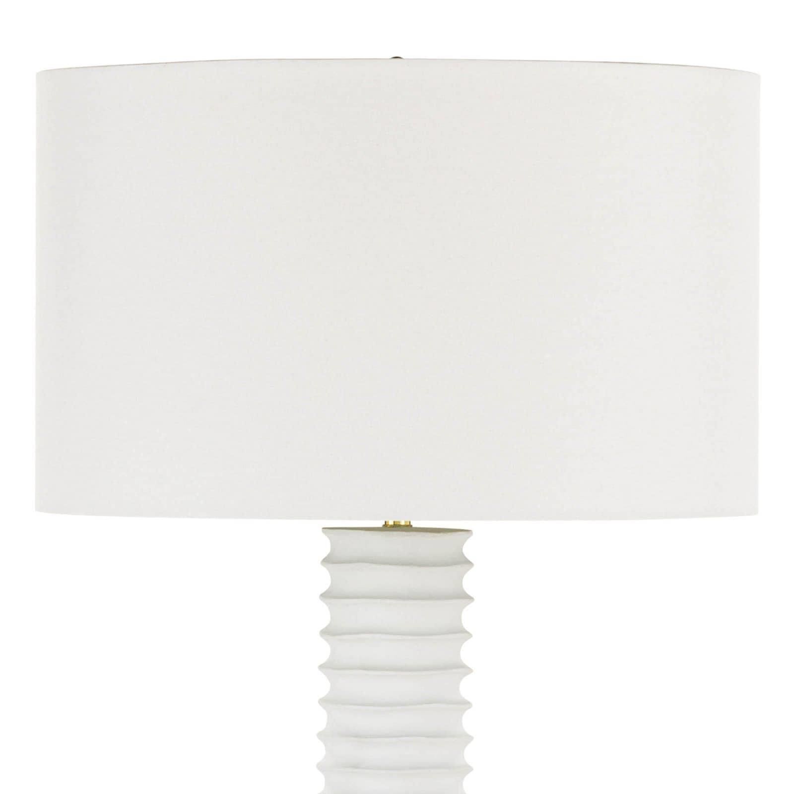 Shown in White finish and Linen shade