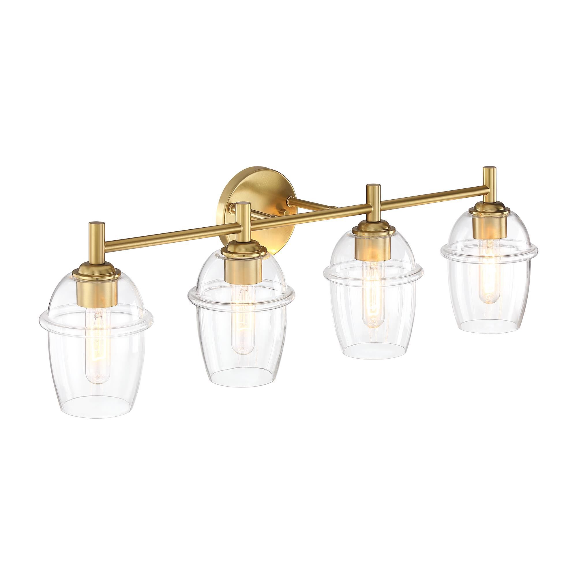 Shown in Brushed Gold finish and Clear glass