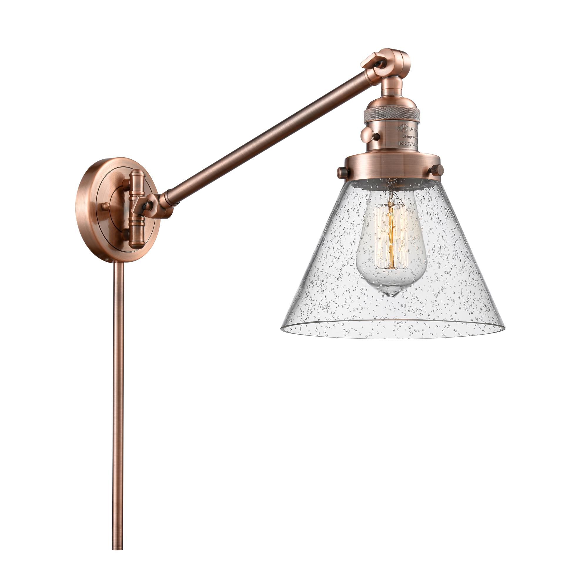 Bruno Marashlian Large Cone Wall Swing Lamp by Innovations Lighting