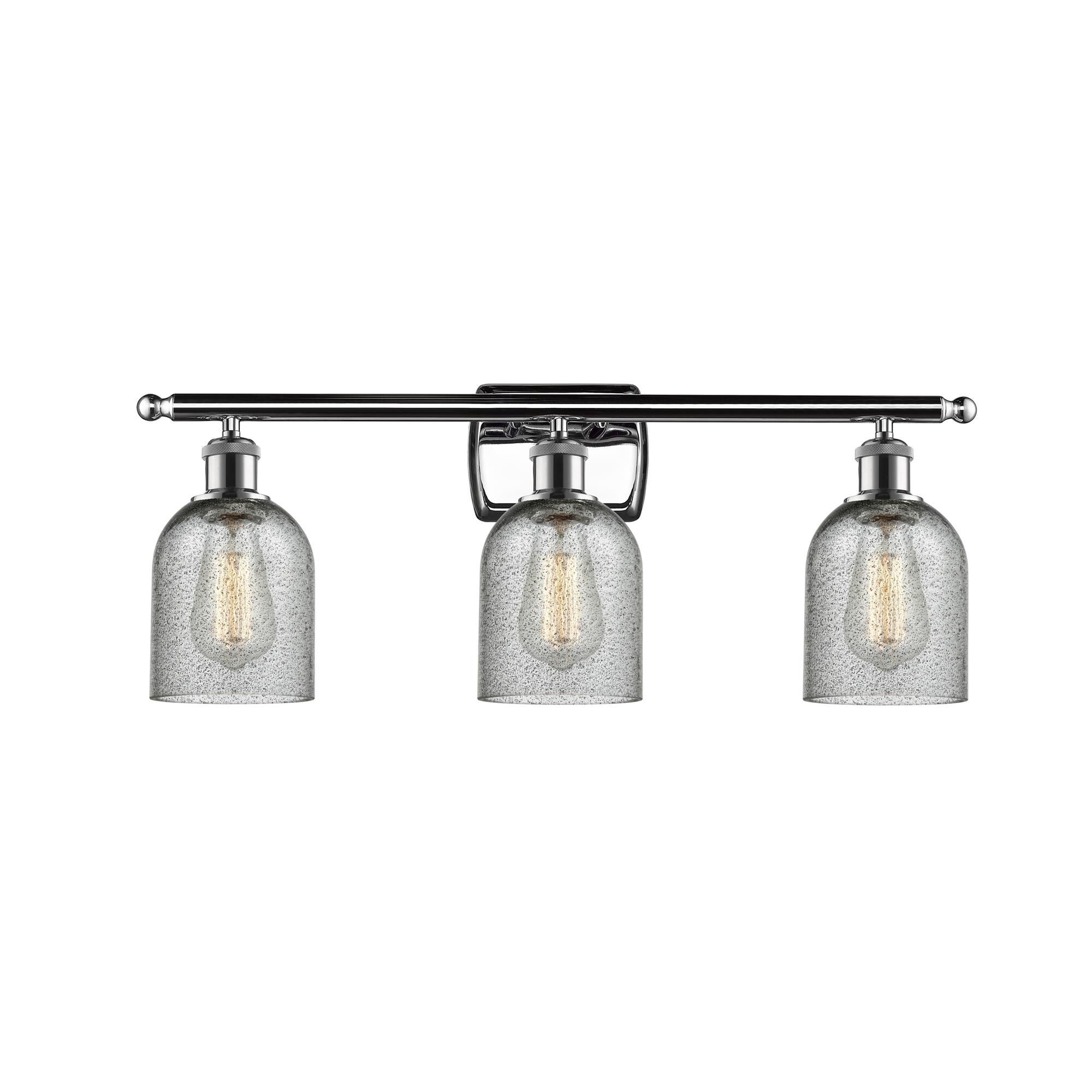 Shown in Polished Chrome finish and Charcoal glass
