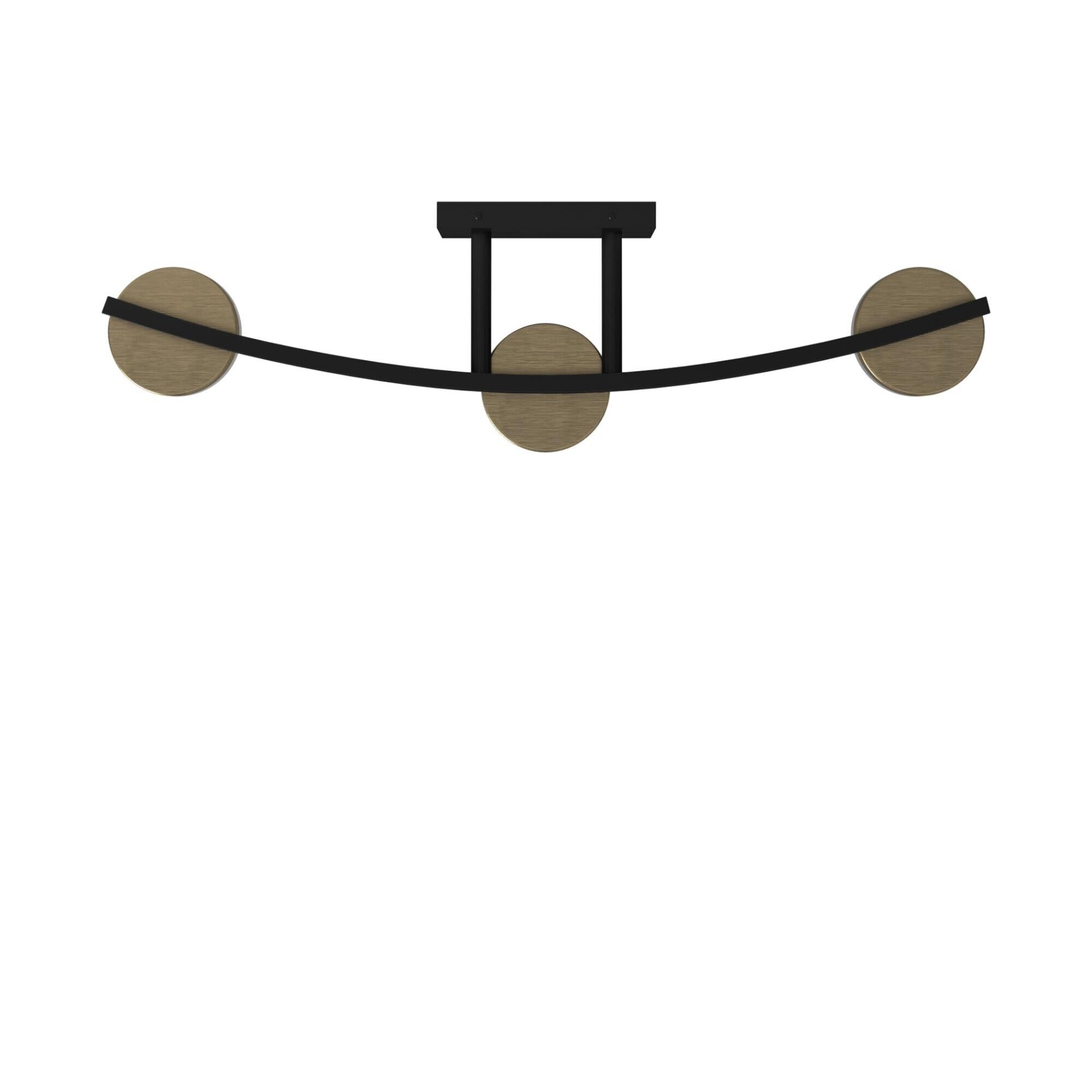 Shown in Matte Black with Brass Accents finish and Opal Artisan glass