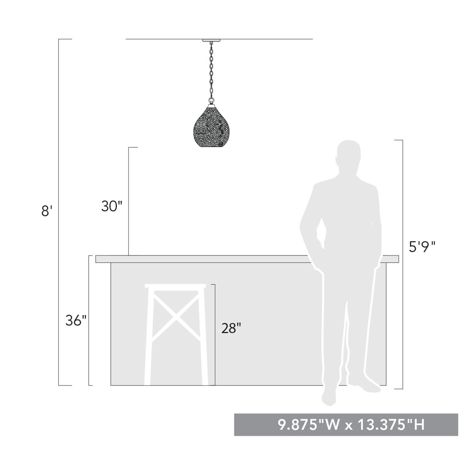 Ariella 13 Inch Mini Pendant by Golden Lighting