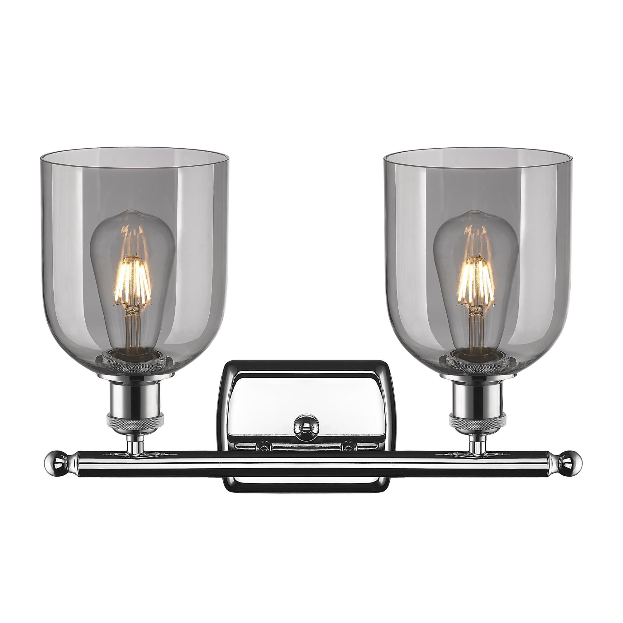 Shown in Polished Chrome finish and Light Smoke glass