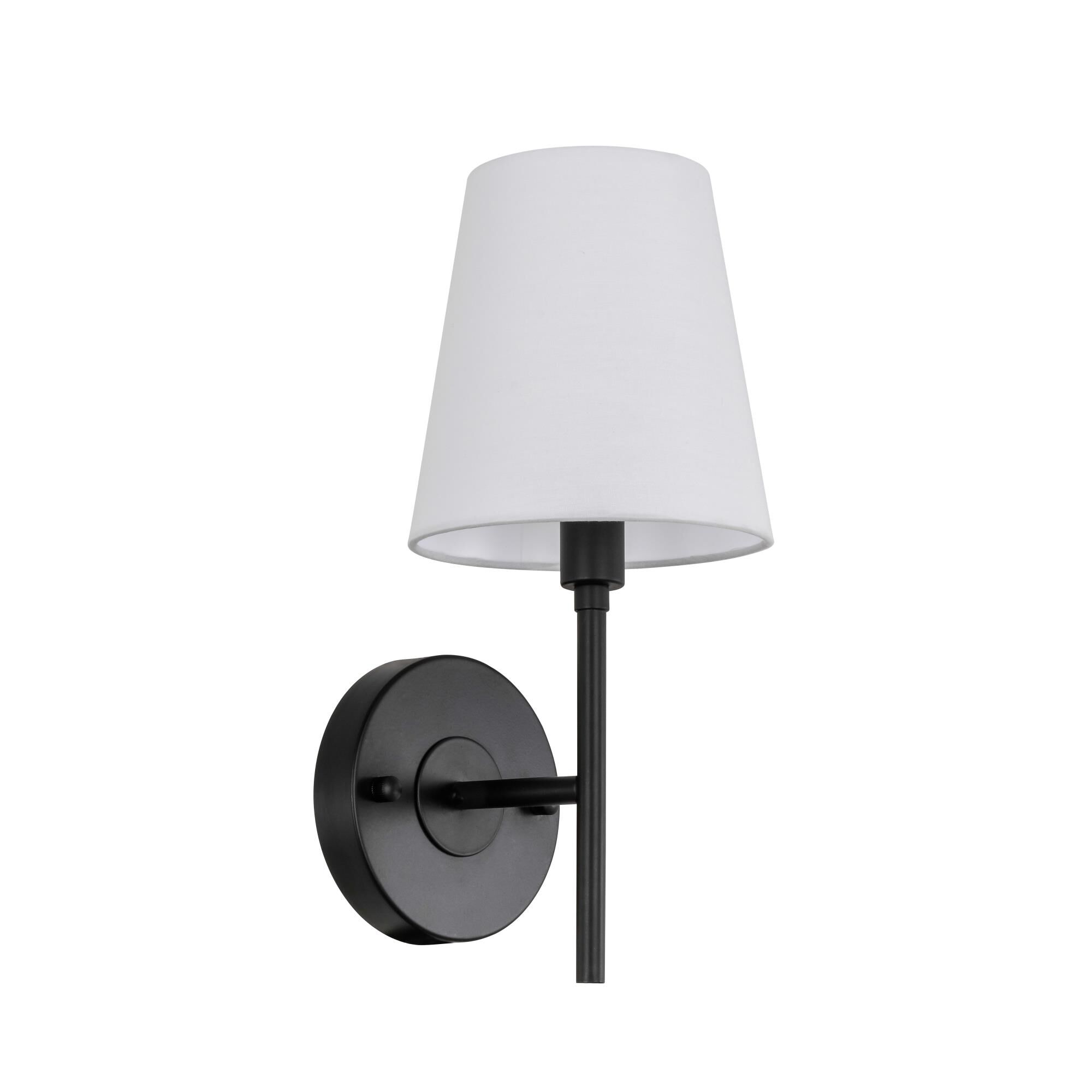 Shown in Black finish and White Fabric shade