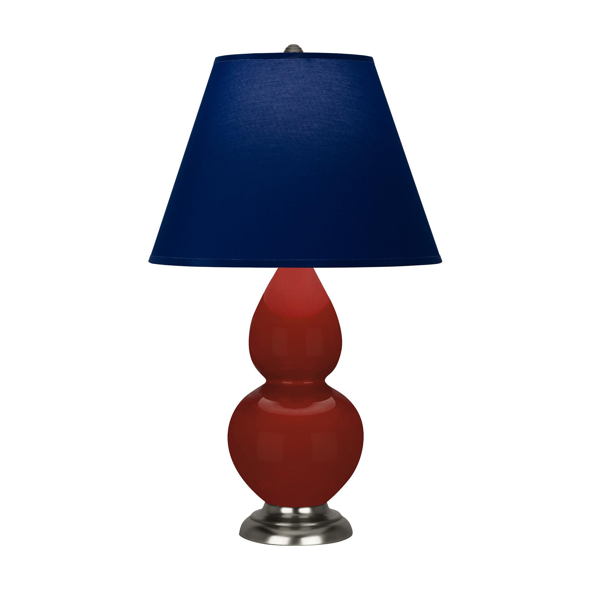 Shown in Oxblood finish and Navy with Gray Lining shade and Antique Silver accent