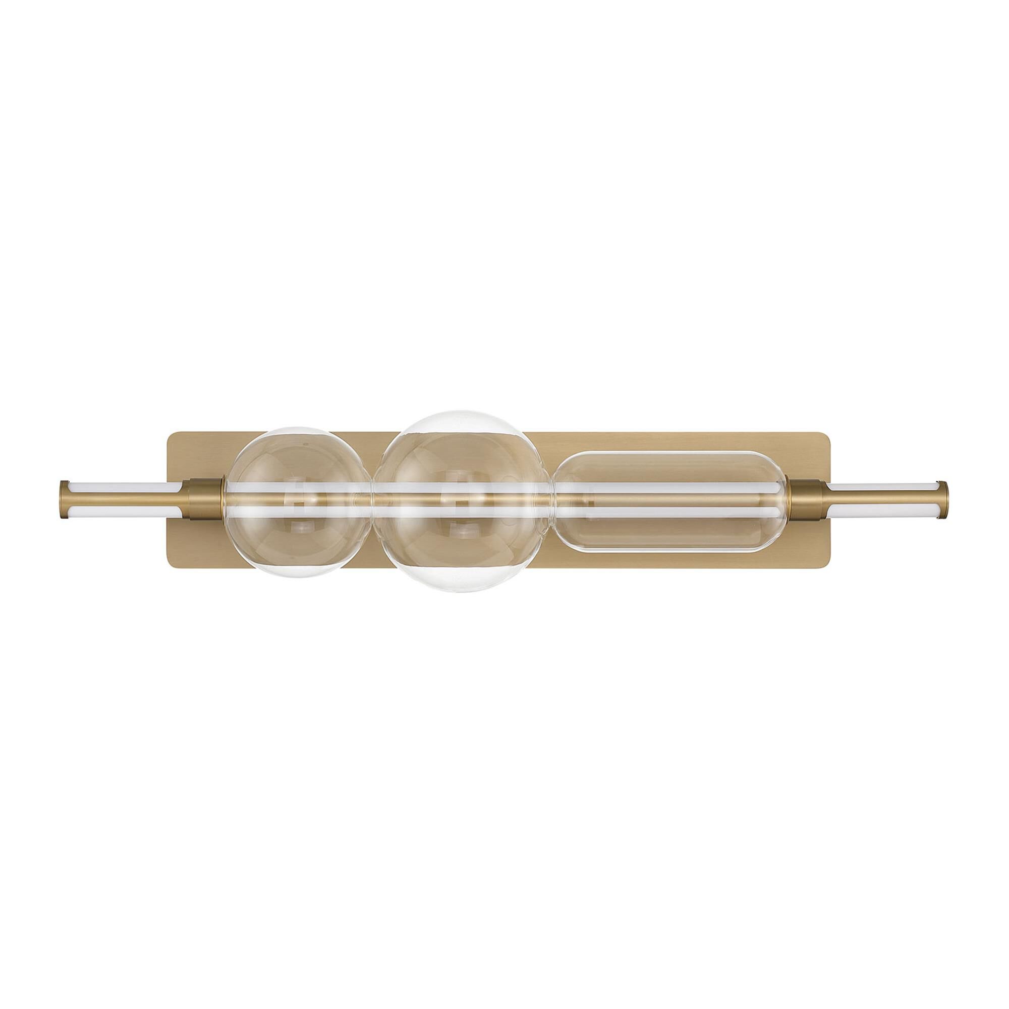 Shown in Gold finish and Clear glass