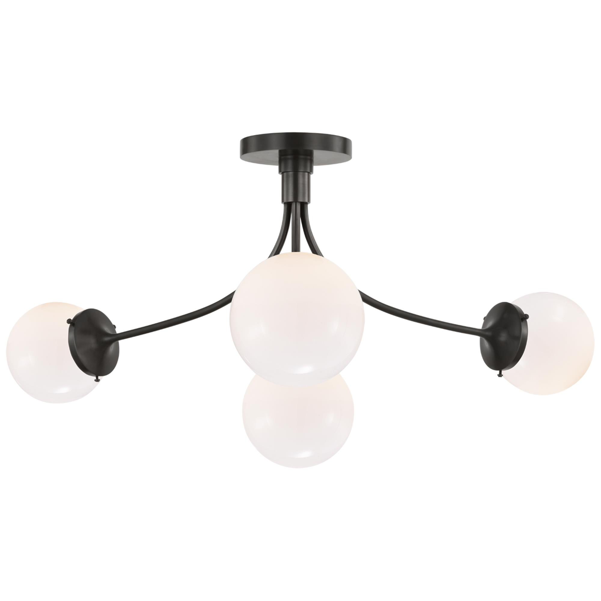 Shown in Bronze finish and White glass