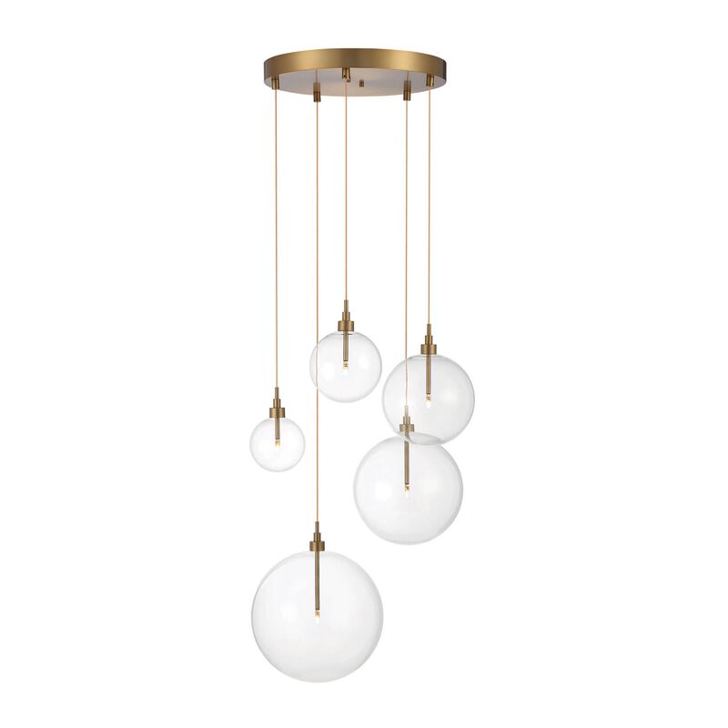 28 Inch 5 Light LED Multi Light Pendant by Meridian Lighting
