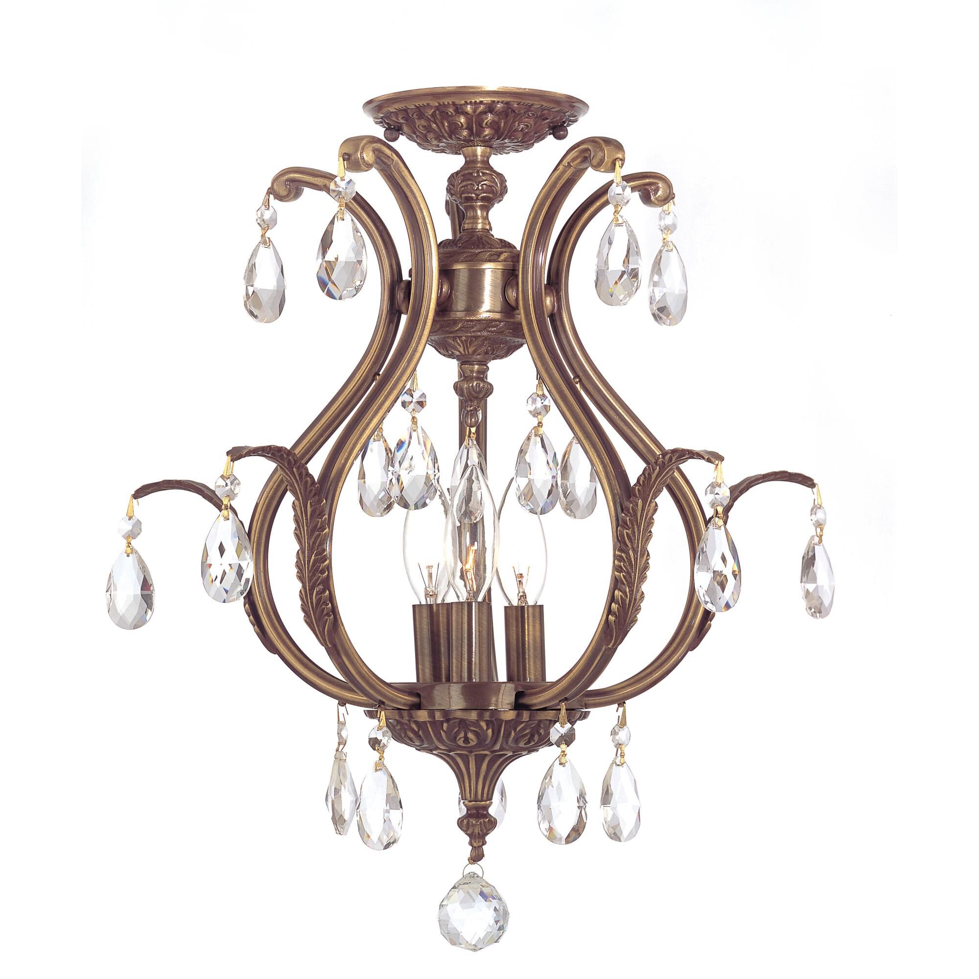 Shown in Antique Brass finish and Clear Swarovski Strass crystal 