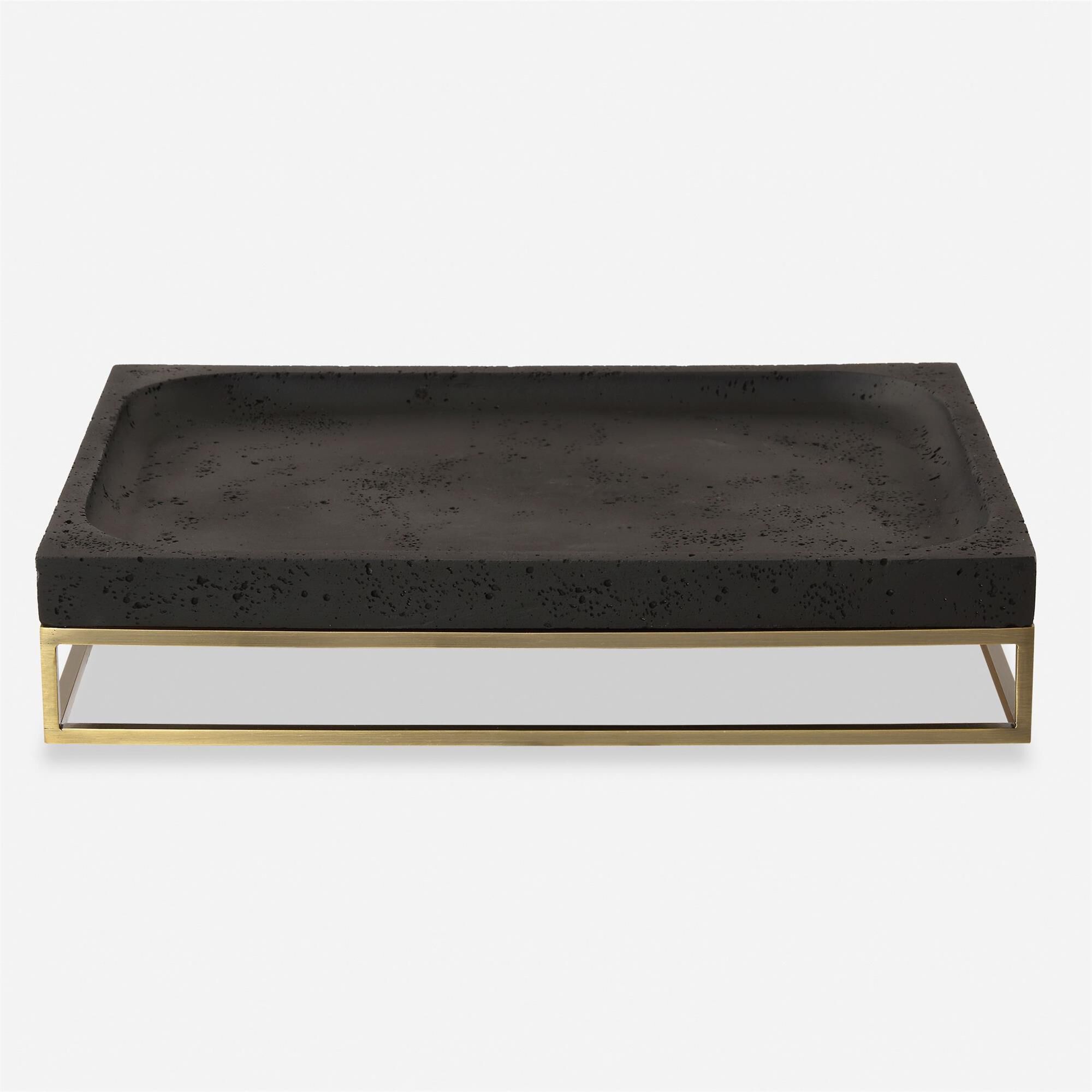 David Frisch Shadowstone 18 Inch Tray by Uttermost