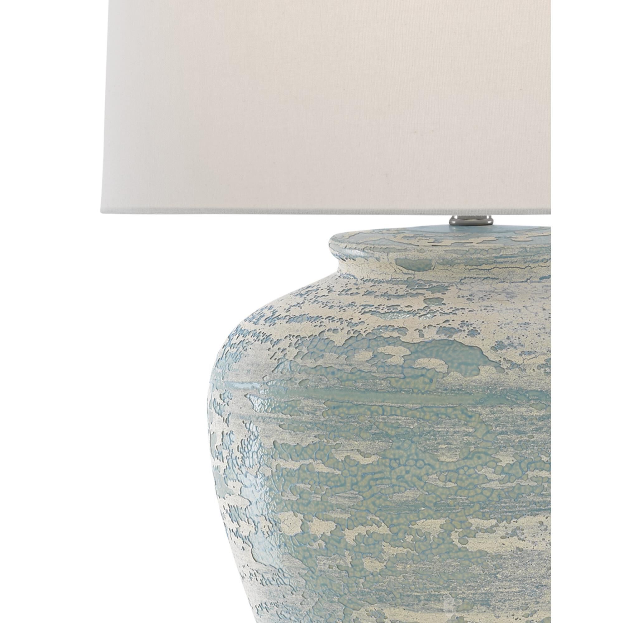 Shown in Aqua - Cream finish and White Shantung shade