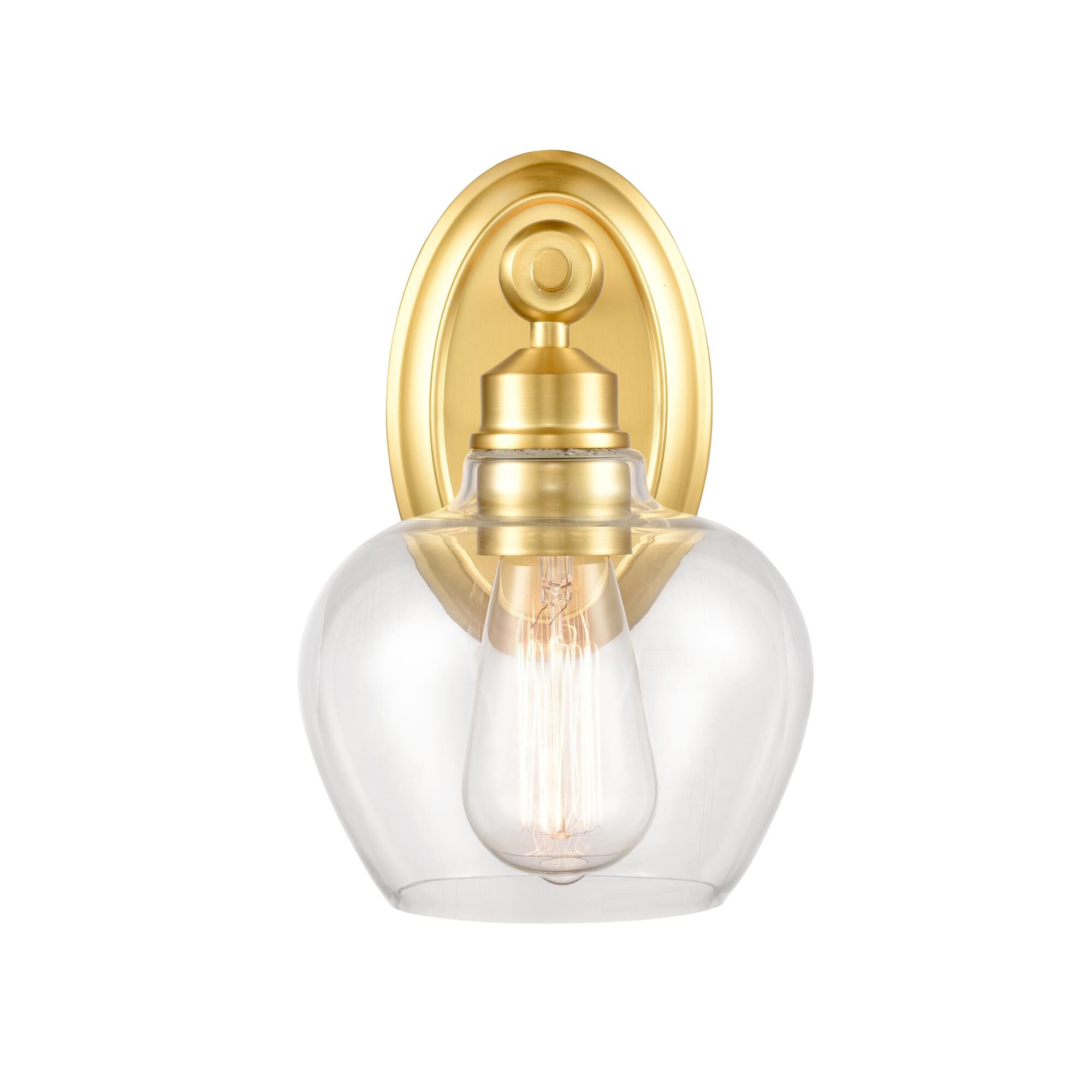 Shown in Satin Gold finish and Clear Amina glass