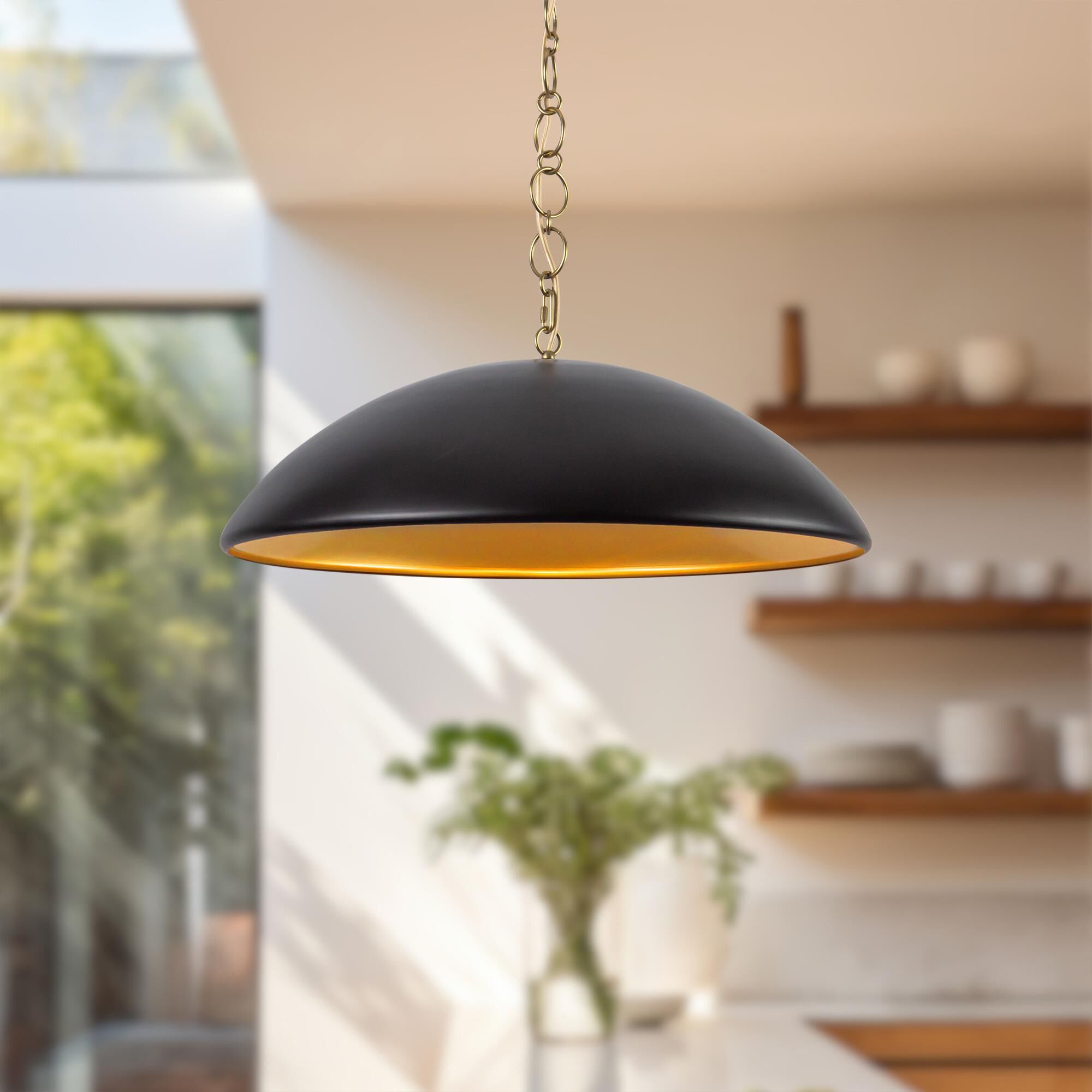 Shown in Matte Black finish and Steel shade