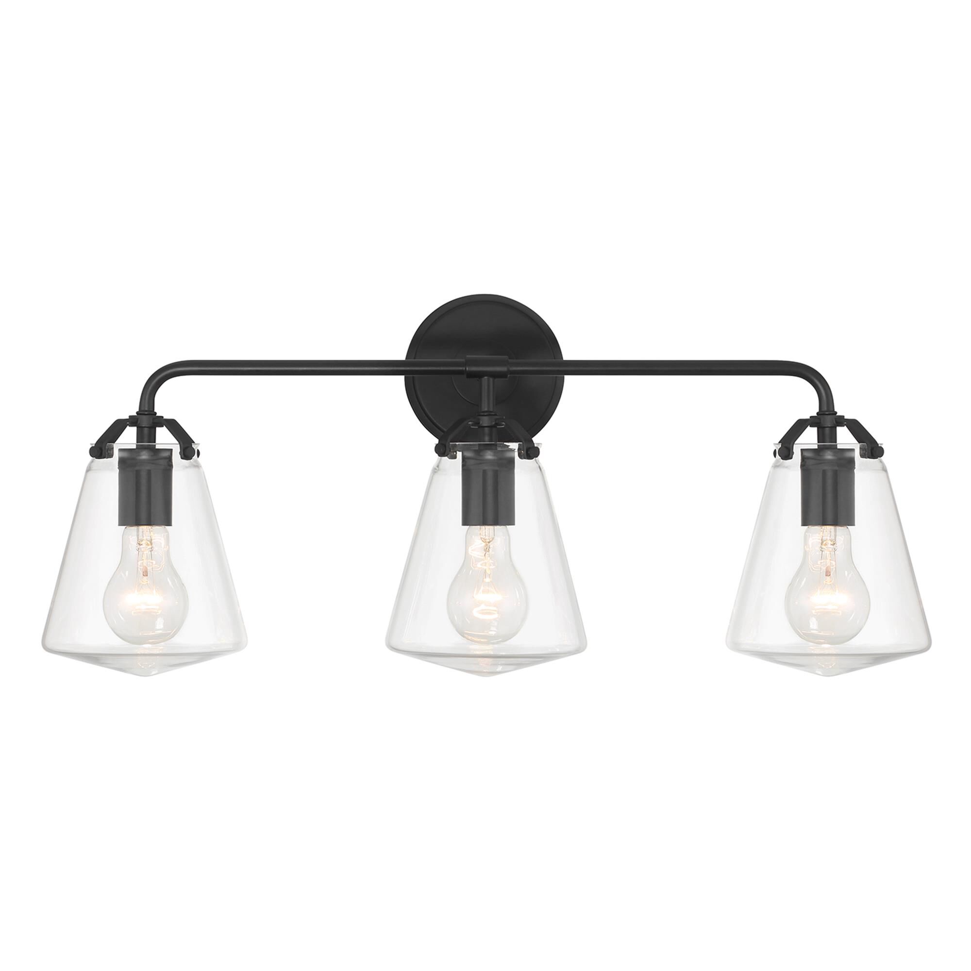 Shown in Matte Black finish and Clear glass