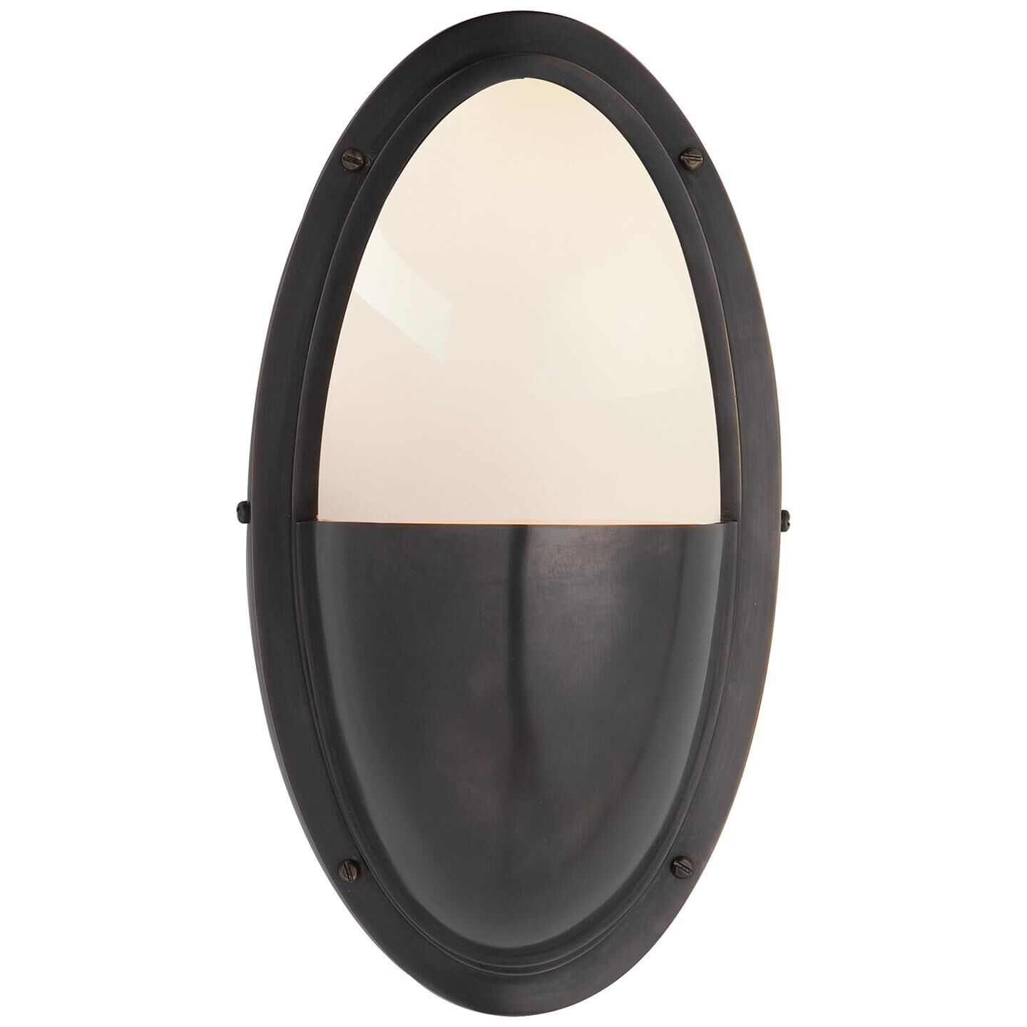 Shown in Bronze finish and White glass