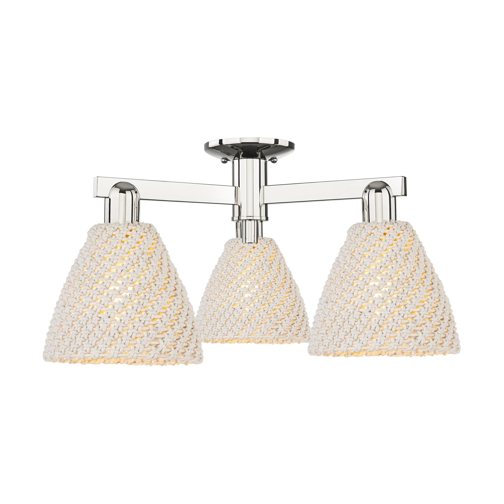 Shown in Polished Nickel finish and Natural shade