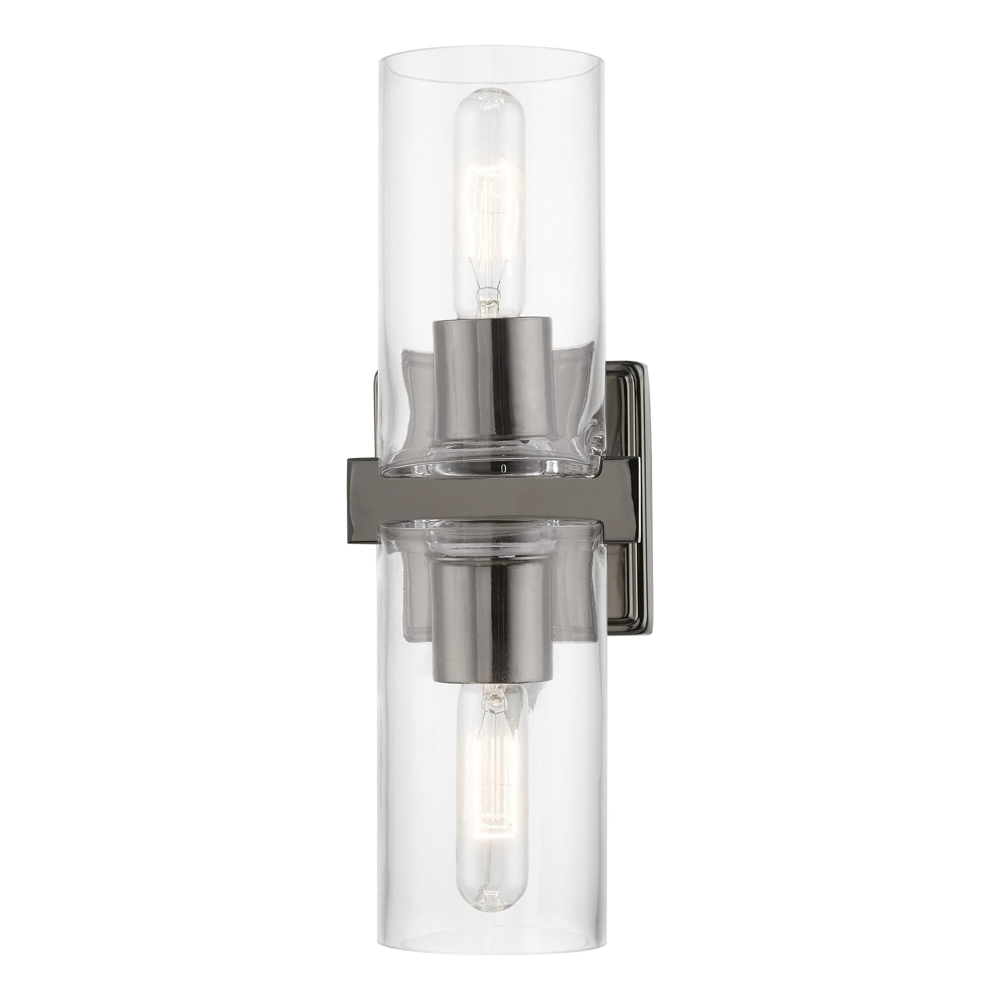 Shown in Black Chrome finish and Clear glass