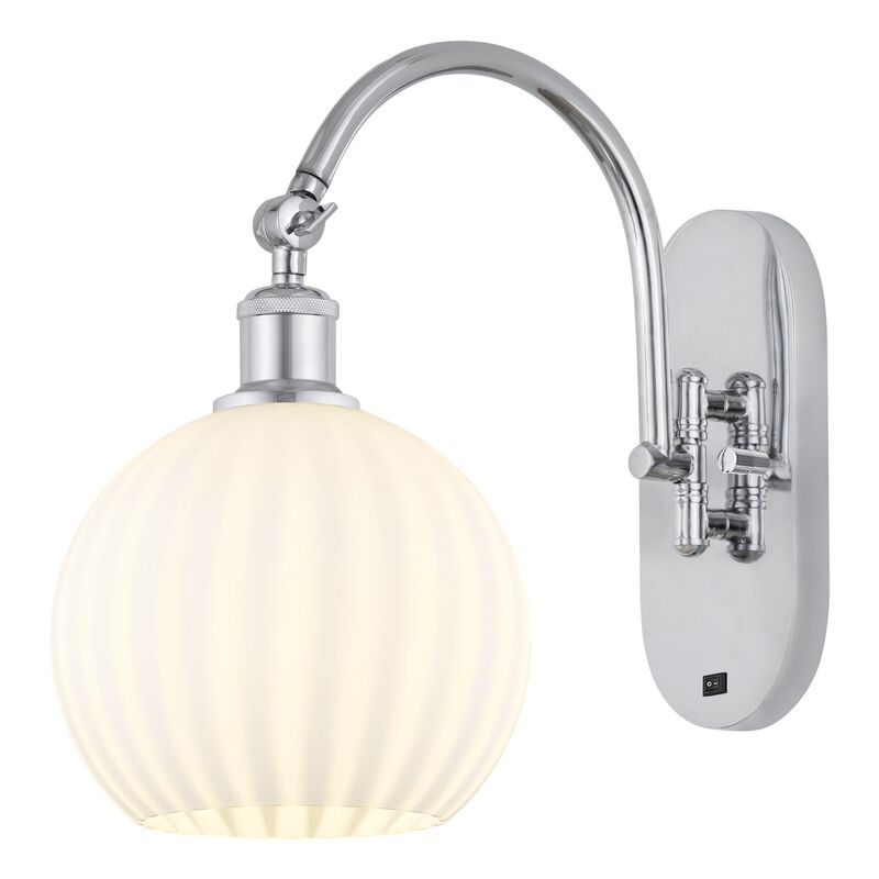 Bruno Marashlian White Venetian 8 Inch Wall Swing Lamp by Innovations Lighting